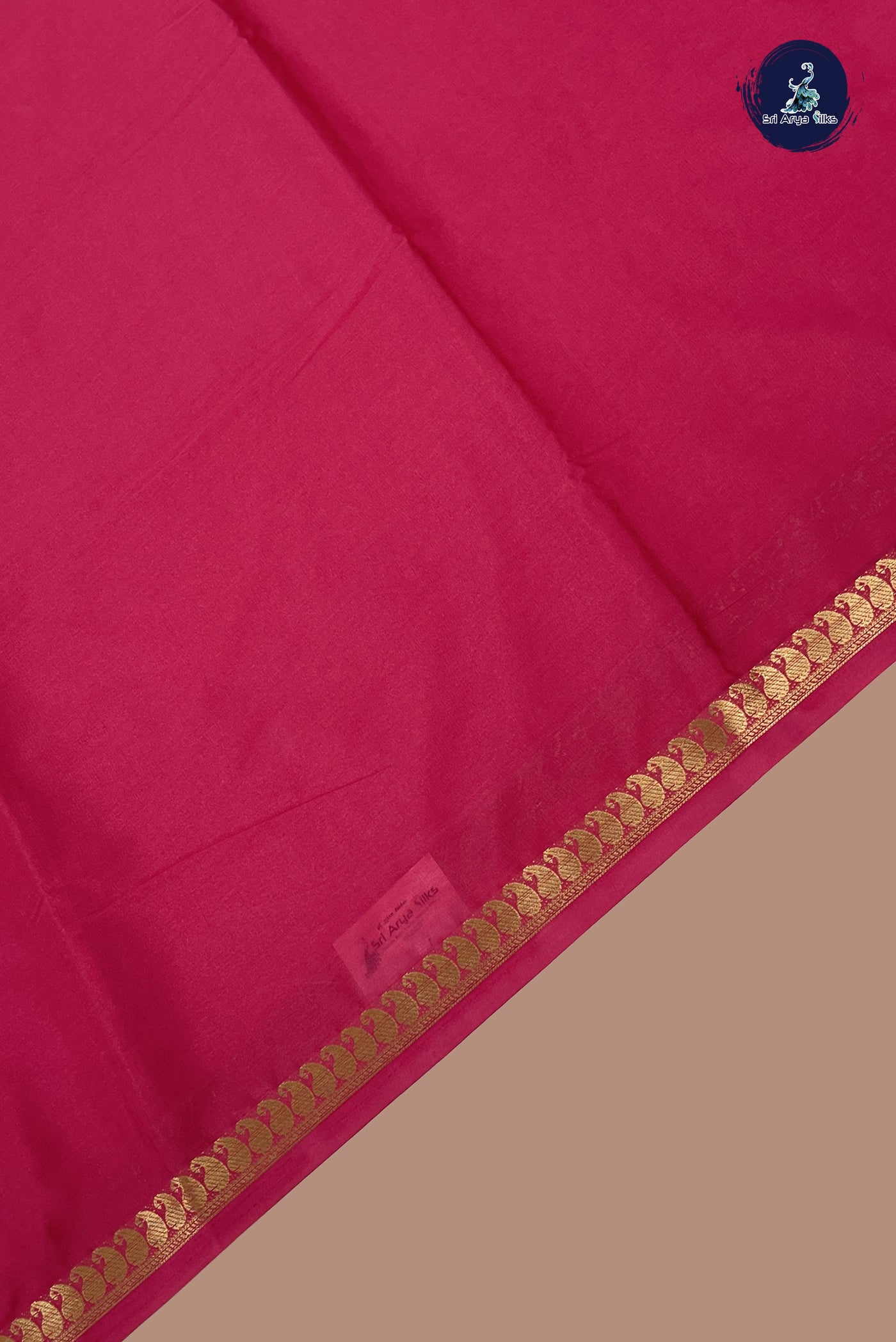Pink Semi Mysore Silk With Plain Pattern
