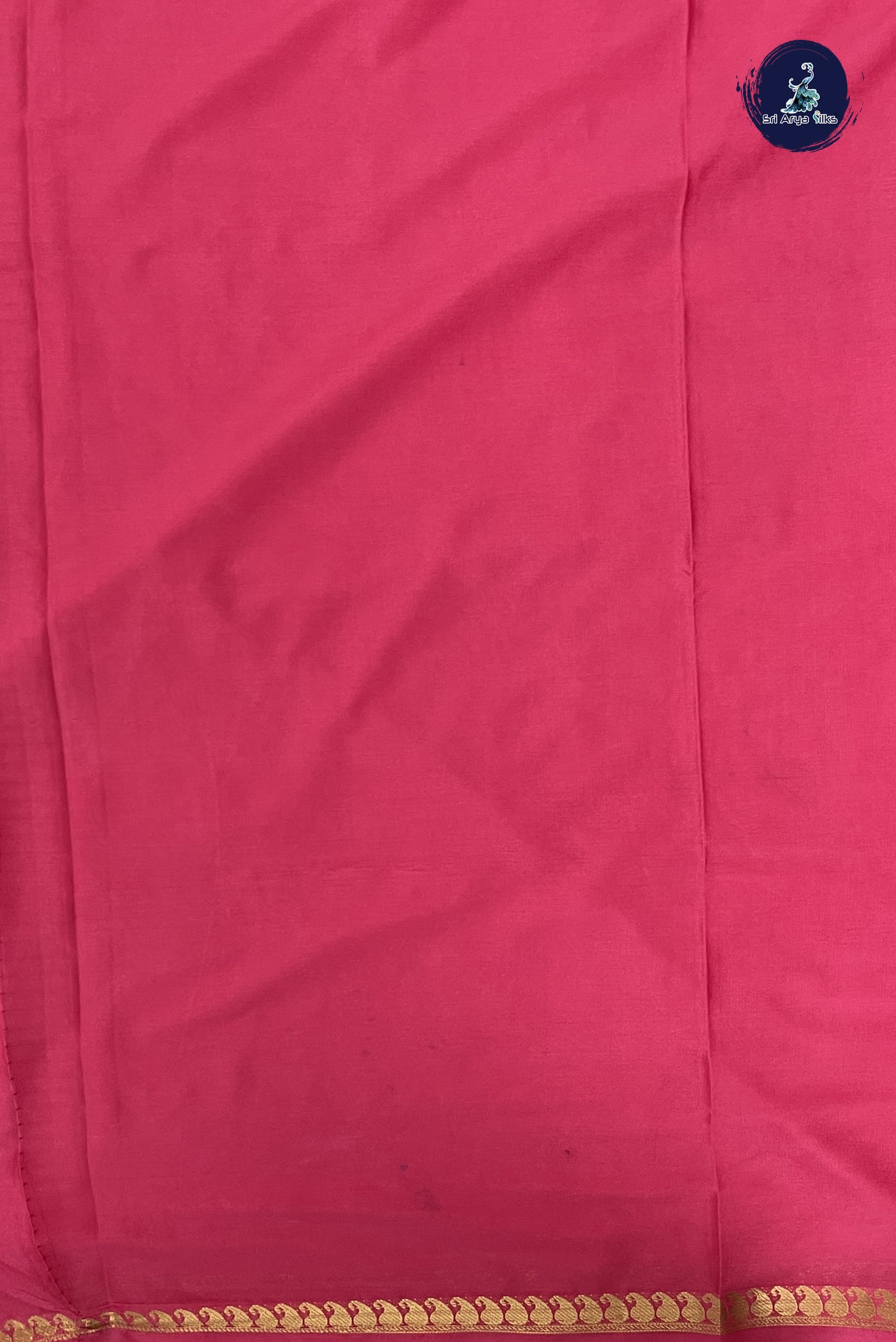 Pink Semi Mysore Silk With Plain Pattern
