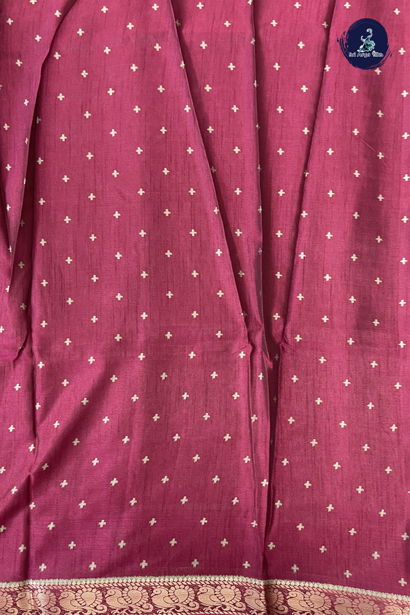 Onion Pink Semi Crepe Silk Saree With Floral Print Pattern