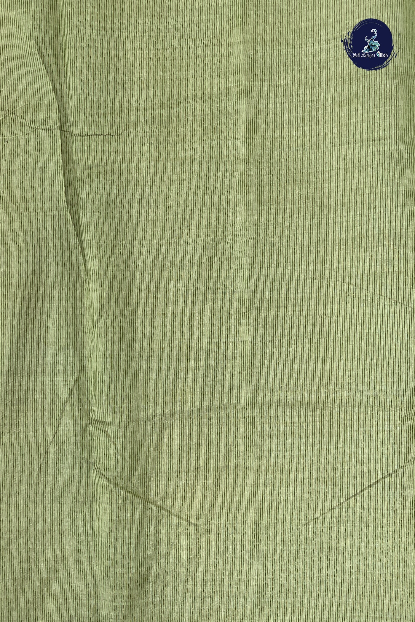 Light Green Semi Tussar Saree With Copper Zari Buttas Pattern