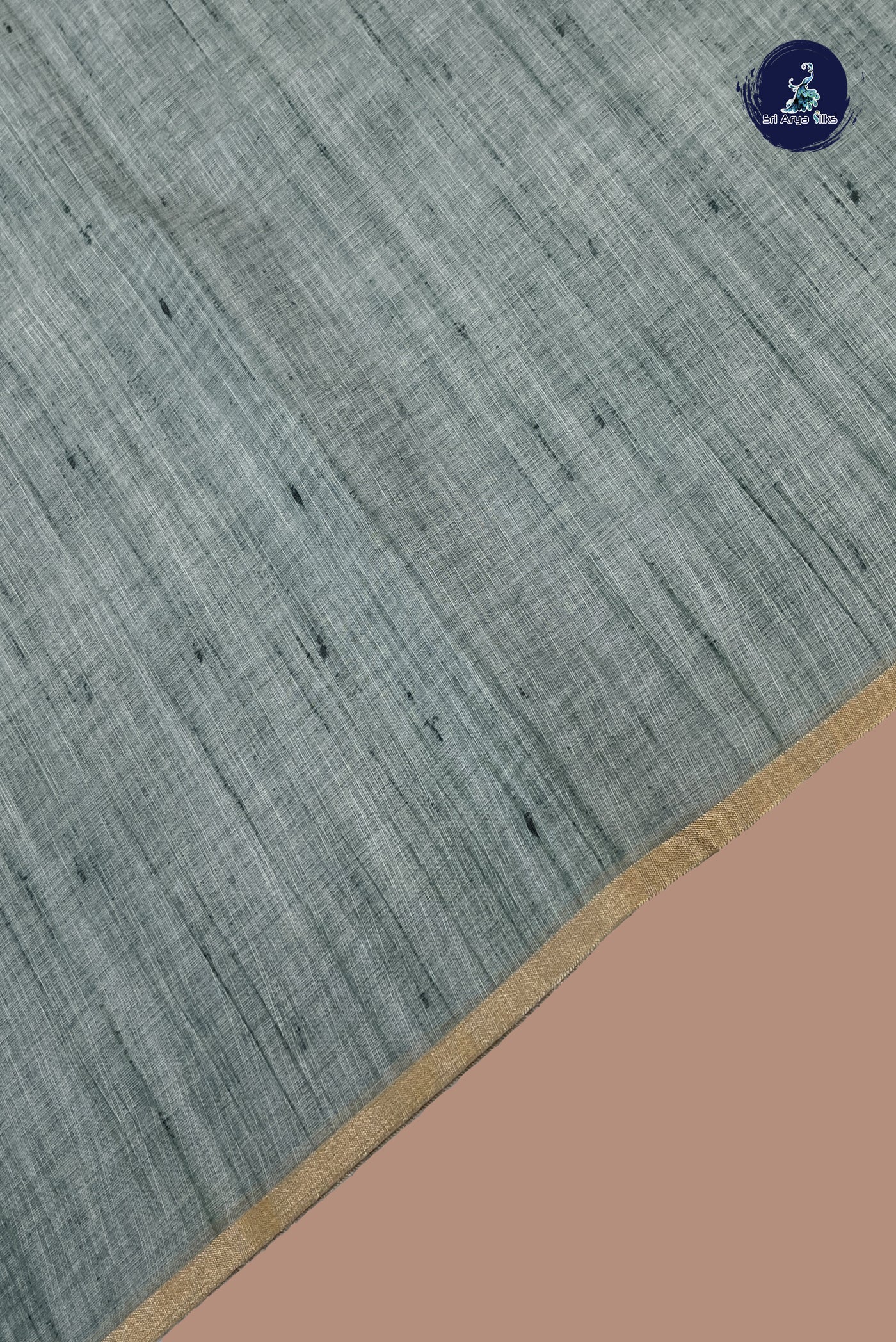 Emerald Green Linen Saree With Madhubani  Pattern