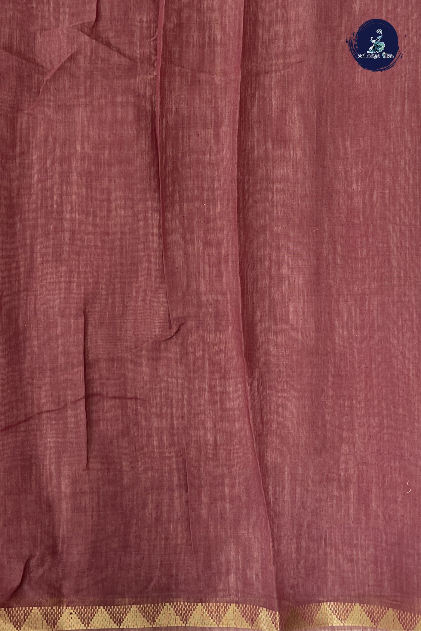 Brown Linen Saree With Embroidery Pattern