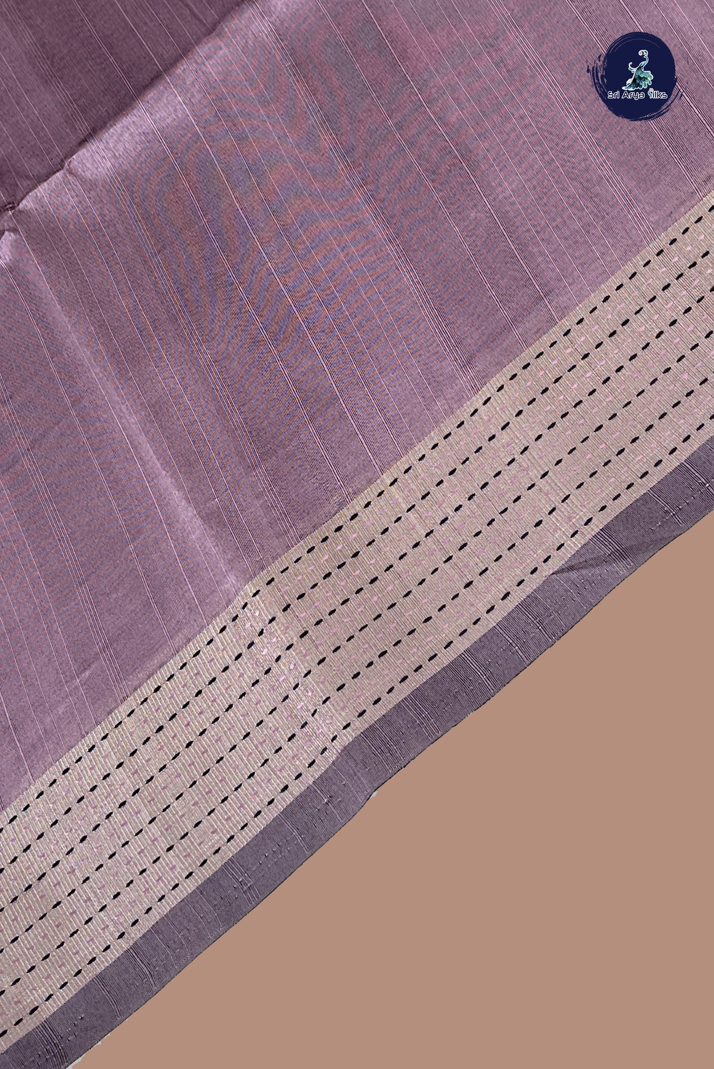 Lavender Semi Tussar Saree With Plain Pattern