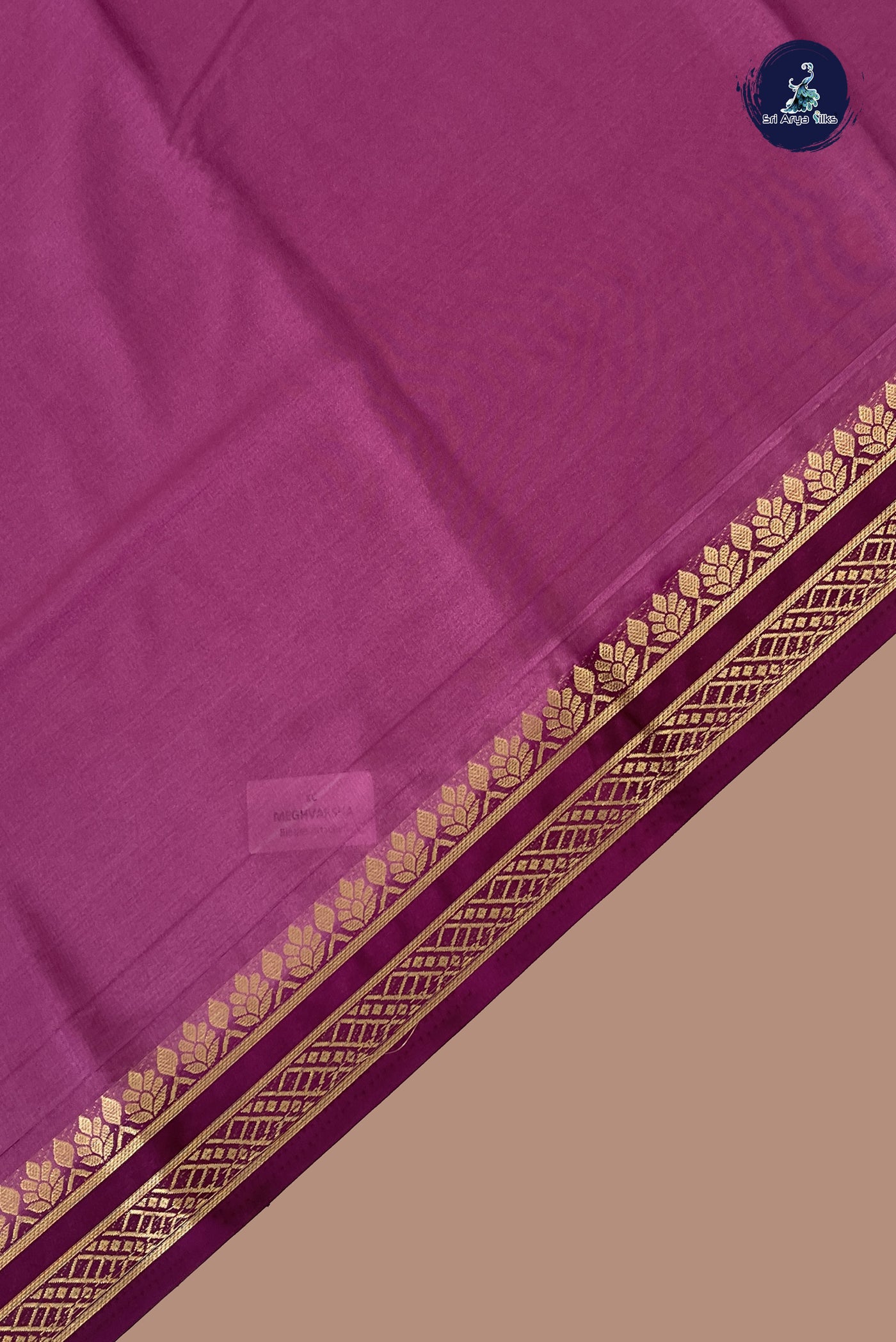 Mauve Pink Semi Mysore Silk With Plain Pattern