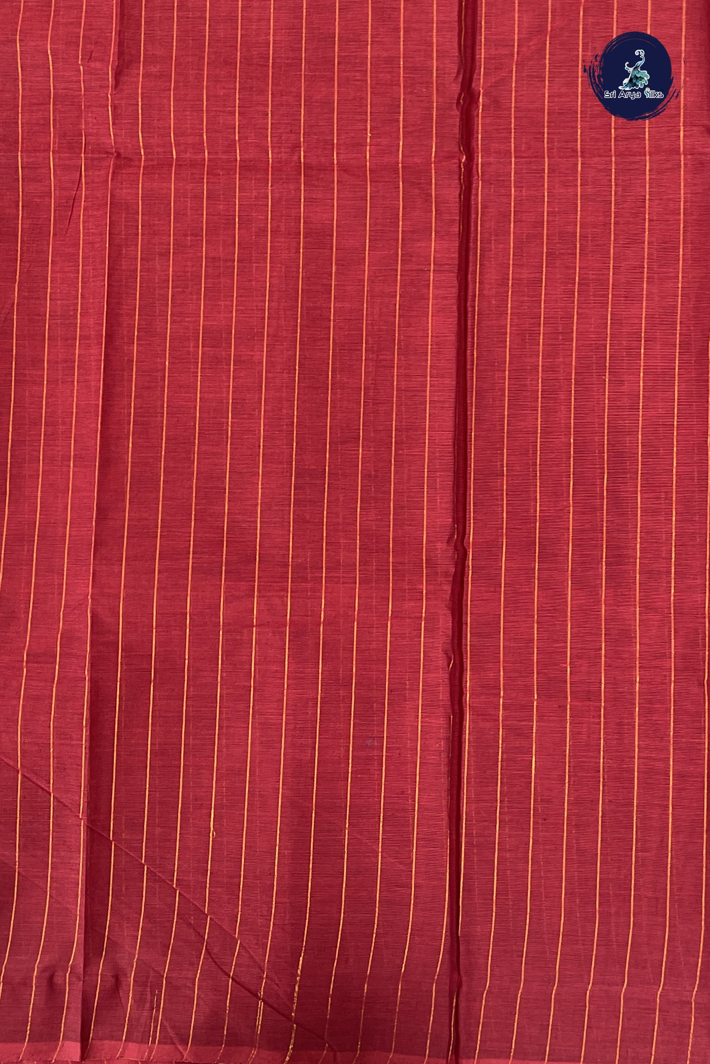 Maroon Kanchi Cotton Saree With Stripes Pattern