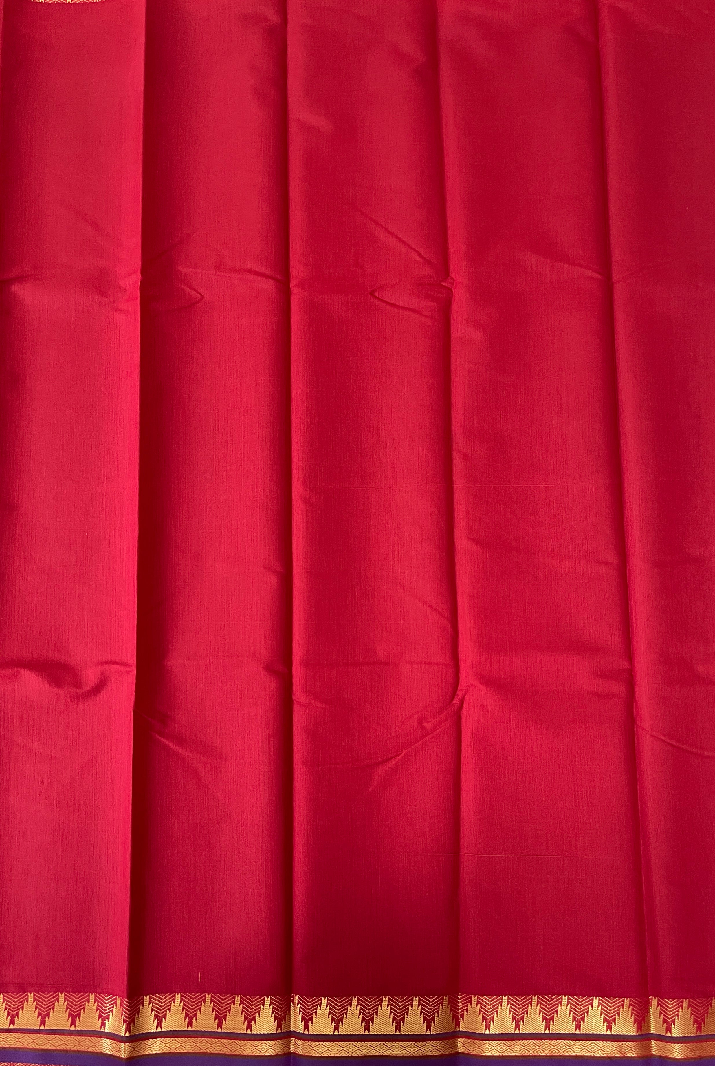 Maroon Budget Semi Silk Cotton Saree With Plain Pattern