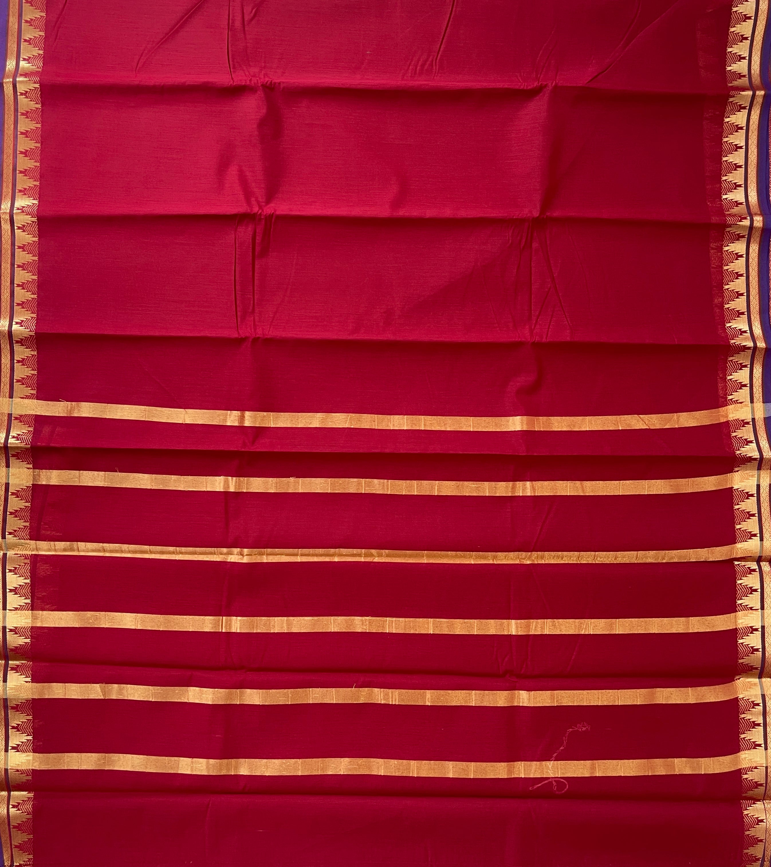 Maroon Budget Semi Silk Cotton Saree With Plain Pattern