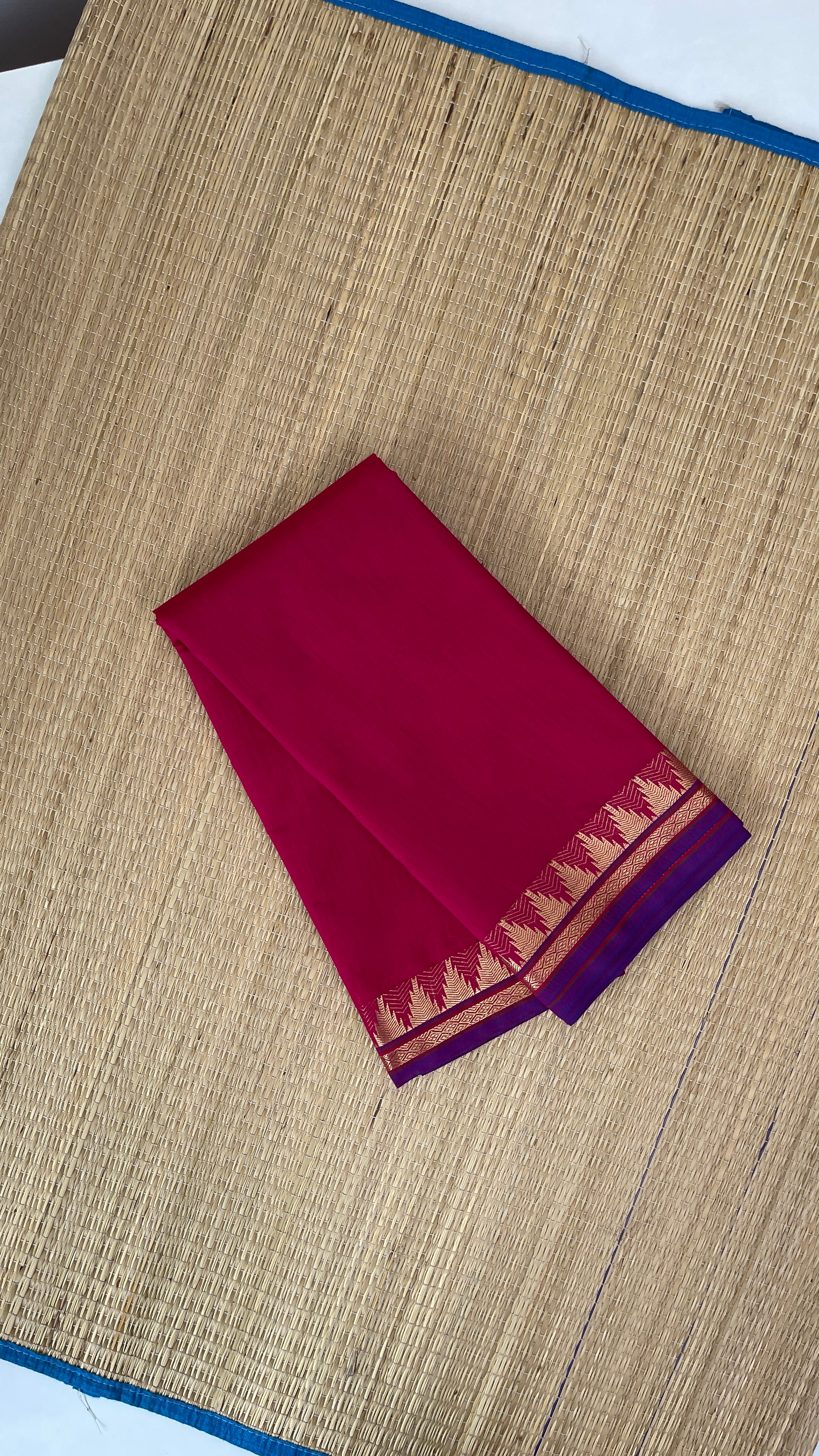 Pink Budget Semi Silk Cotton Saree With Plain Pattern