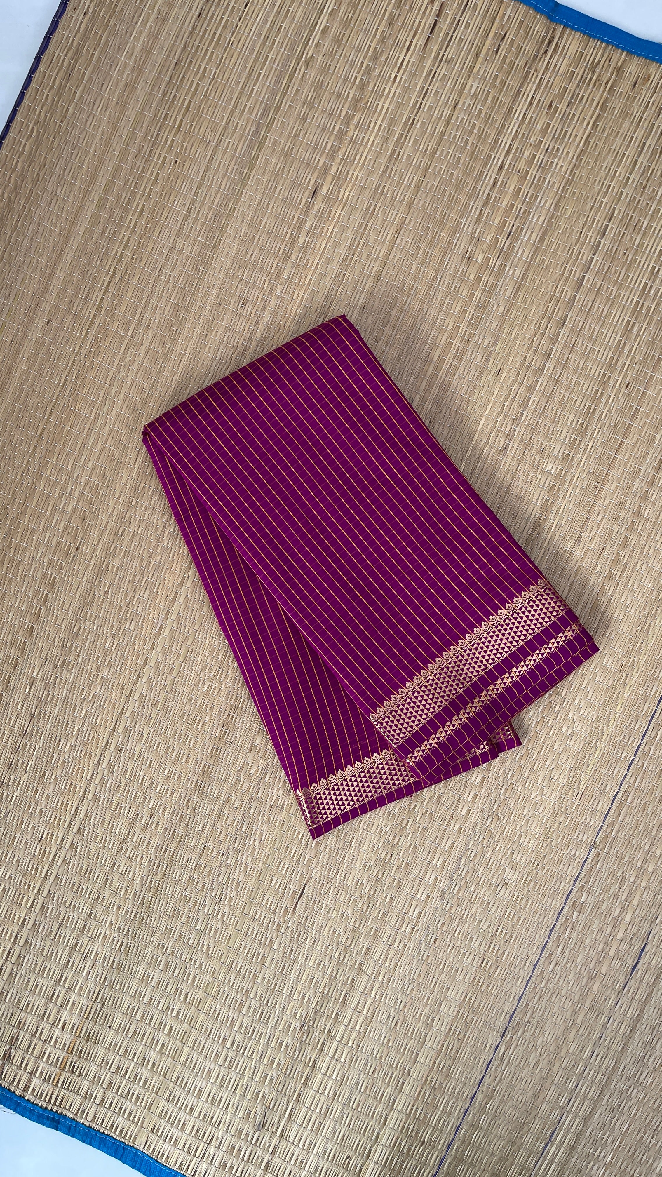 BeetRoot Shade Budget Semi Silk Cotton Saree With Checked Pattern