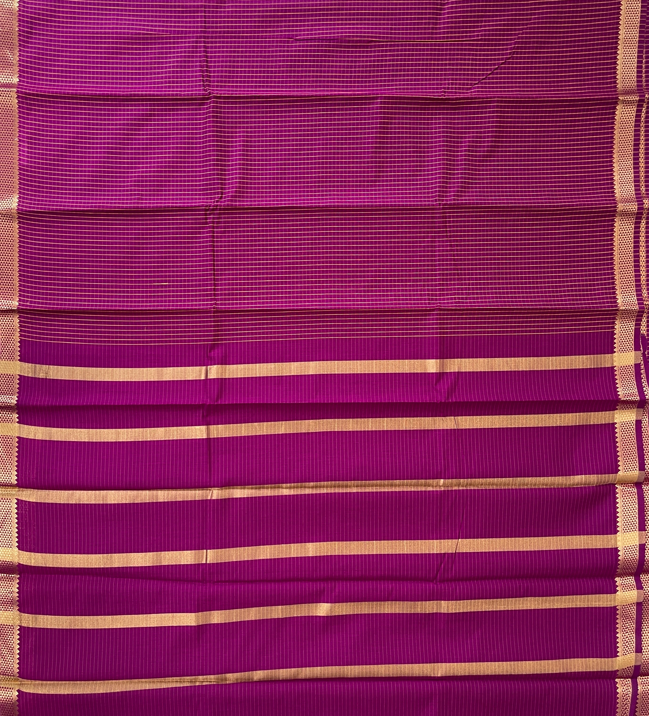 BeetRoot Shade Budget Semi Silk Cotton Saree With Checked Pattern