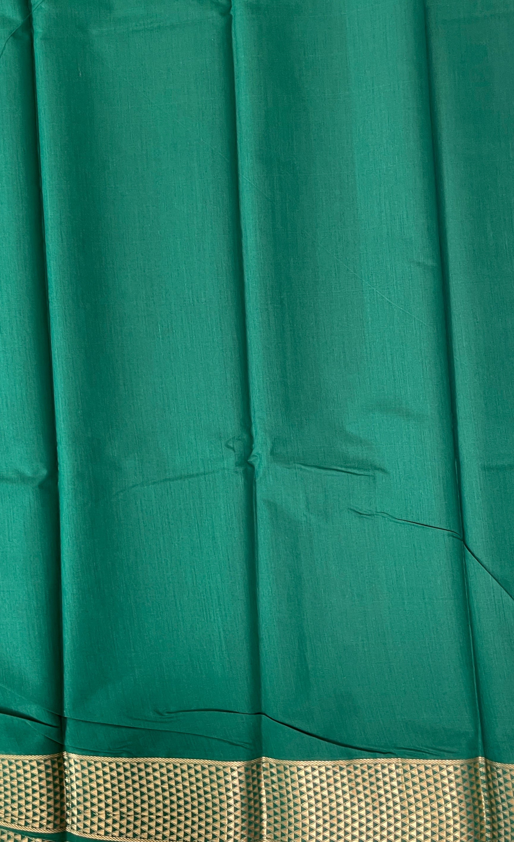 Bottle Green Budget Semi Silk Cotton Saree With Zari Buttas Pattern