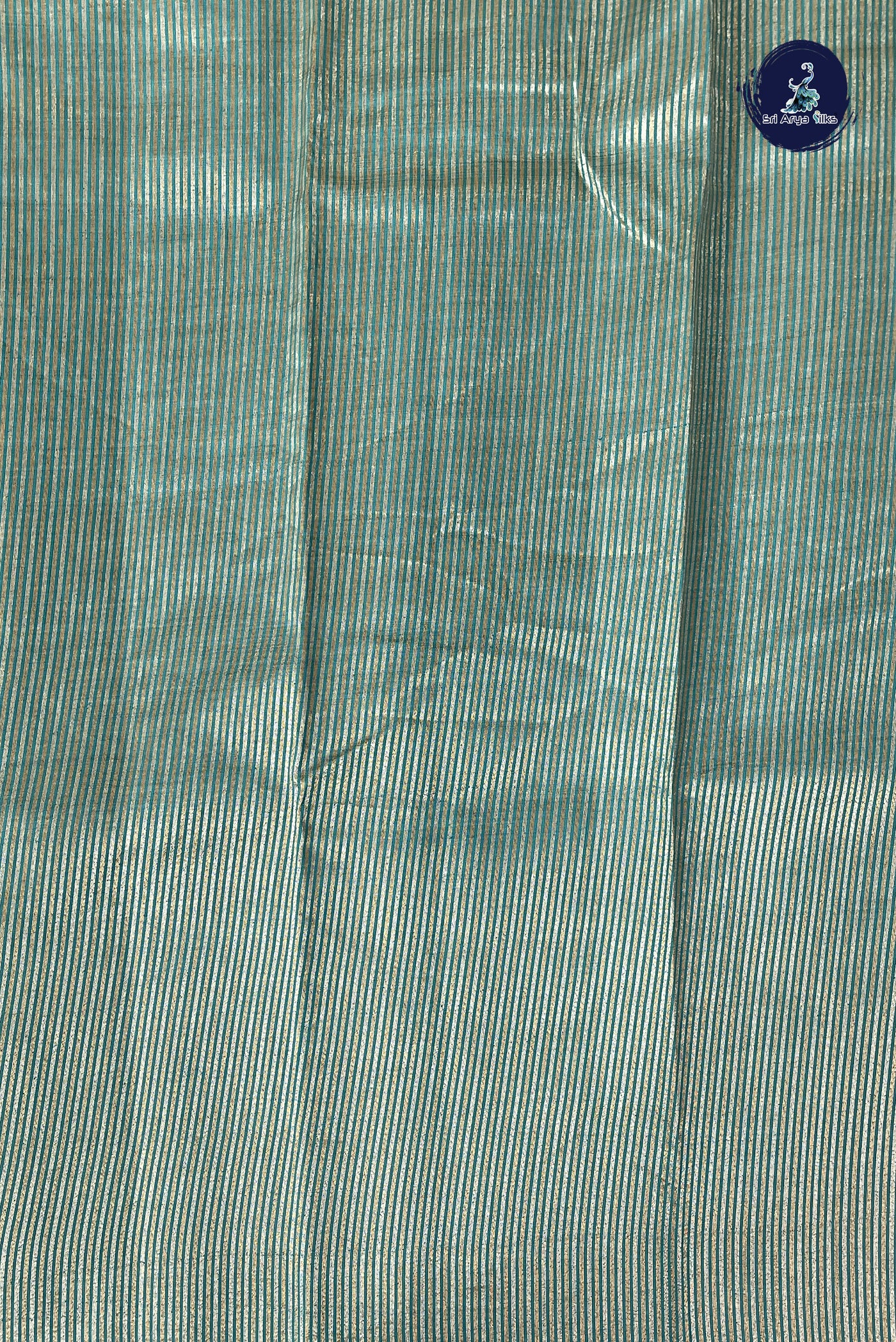 Teal Semi Tussar Saree With Zari Buttas Pattern