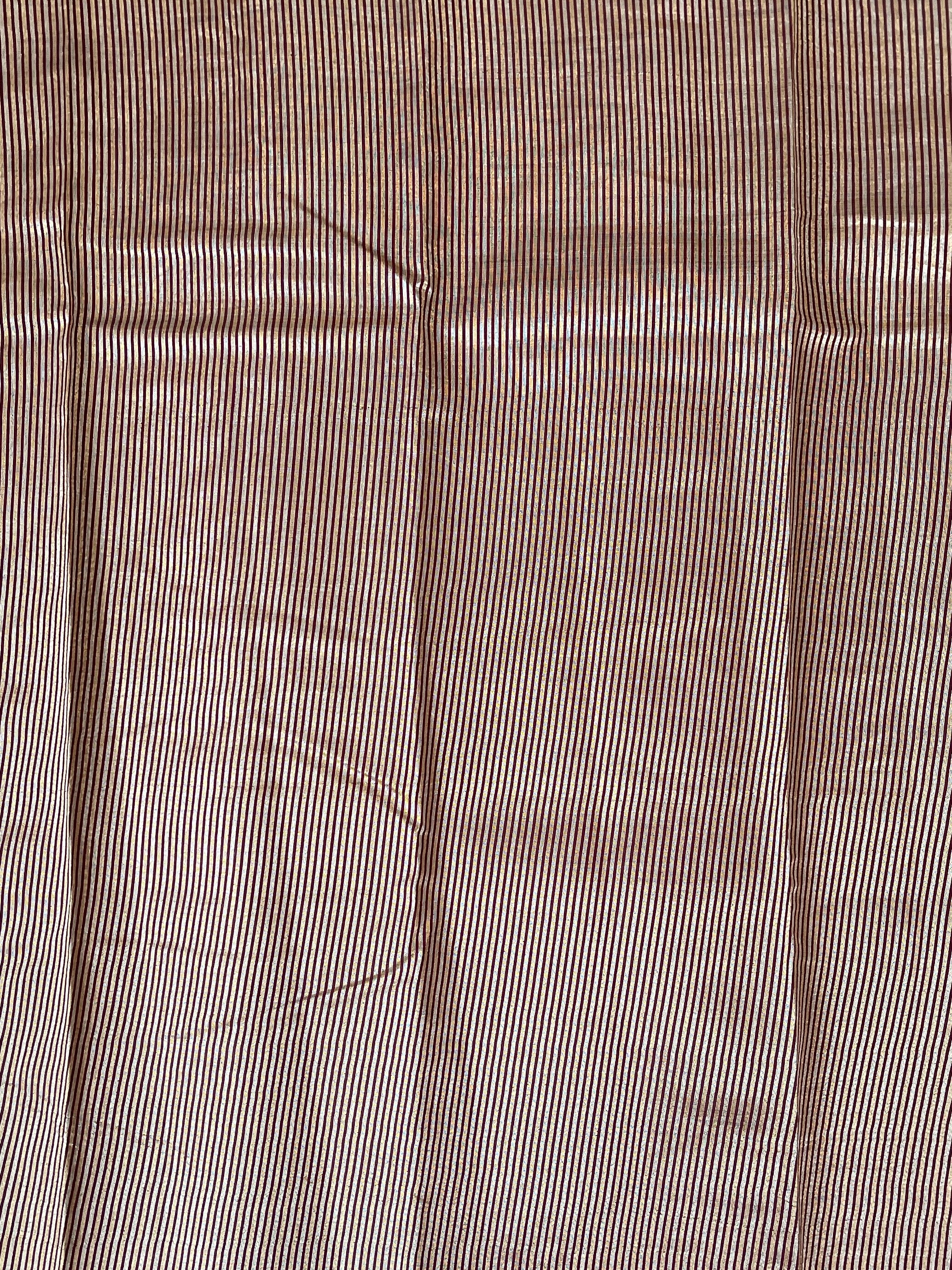 Brown Semi Tussar Saree With Zari Buttas Pattern