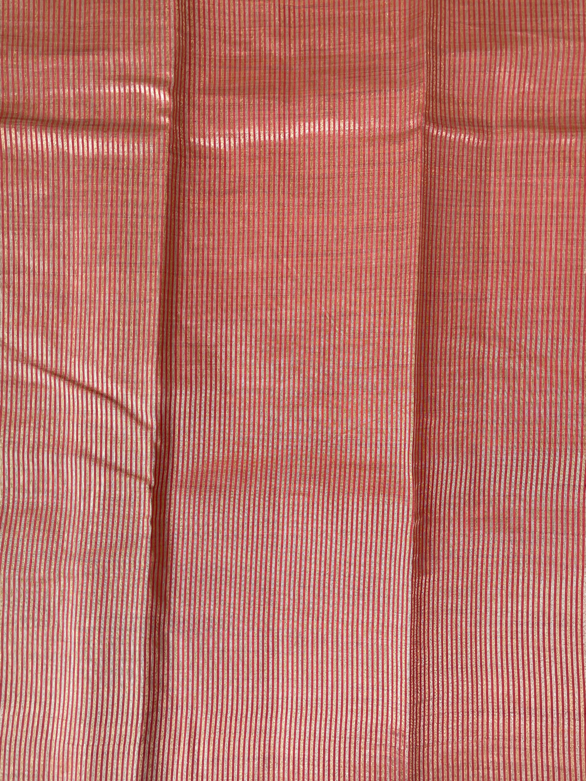 Pink Semi Tussar Saree With Zari Buttas Pattern