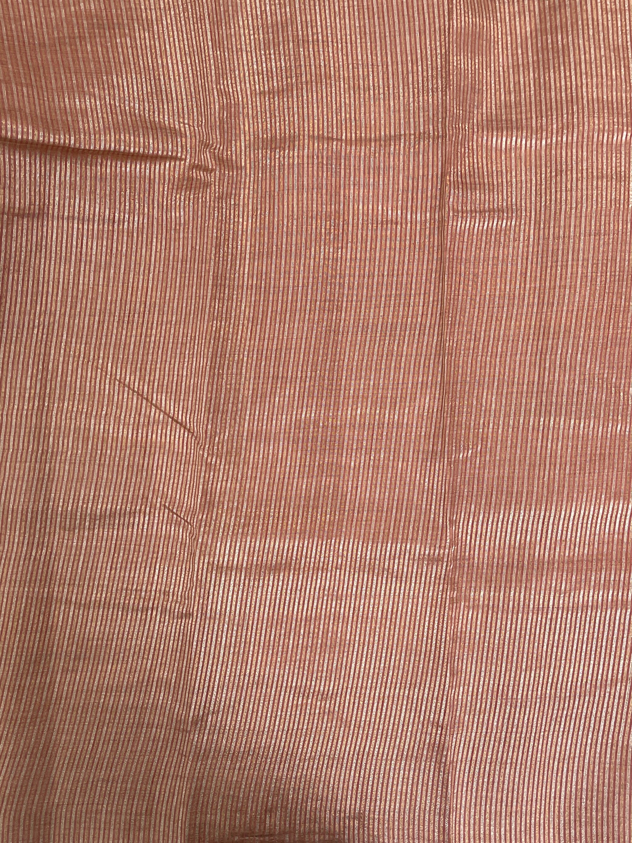 Caramel Shade Semi Tussar Saree With Zari Buttas Pattern