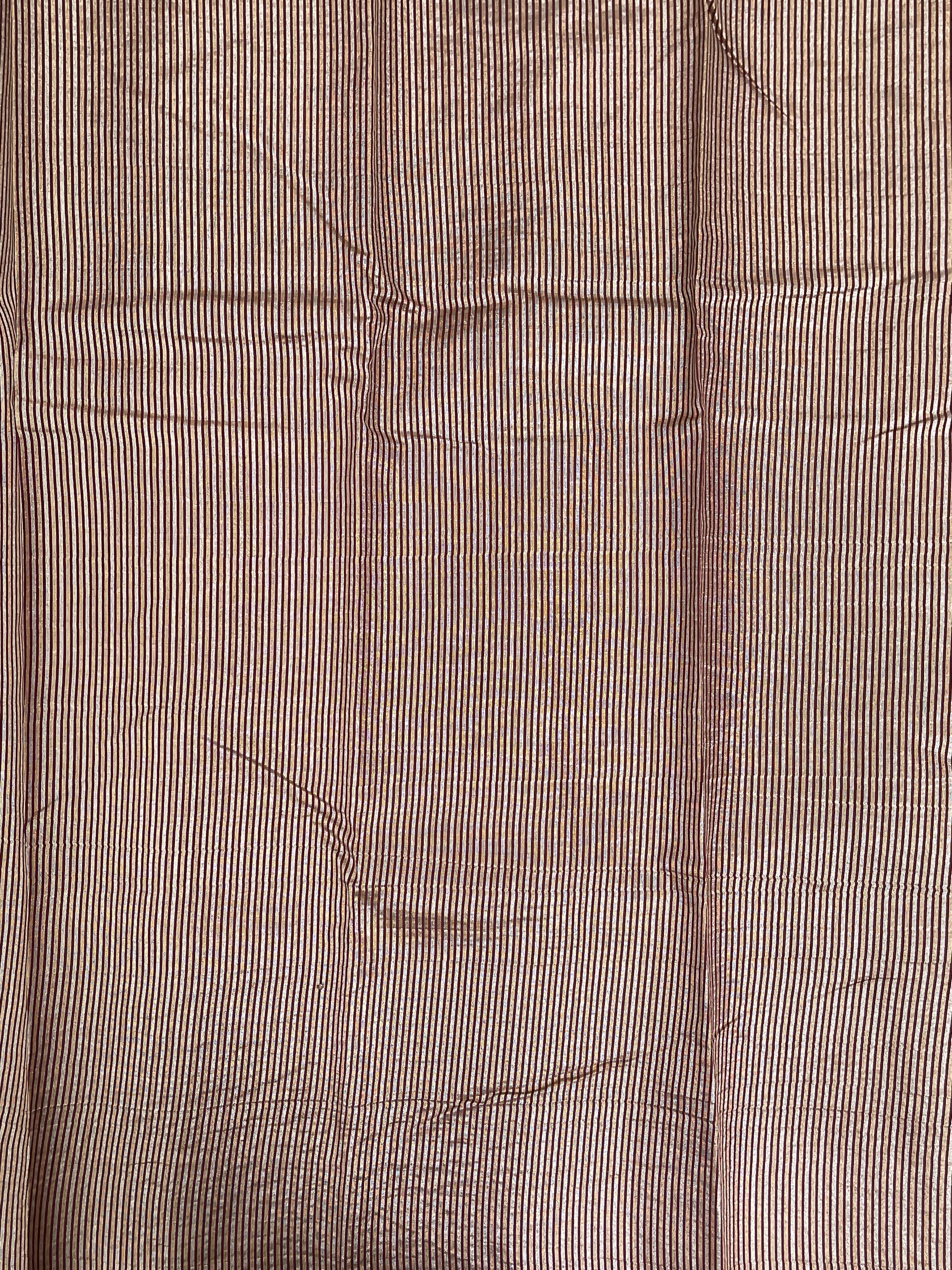 Brown Semi Tussar Saree With Zari Buttas Pattern