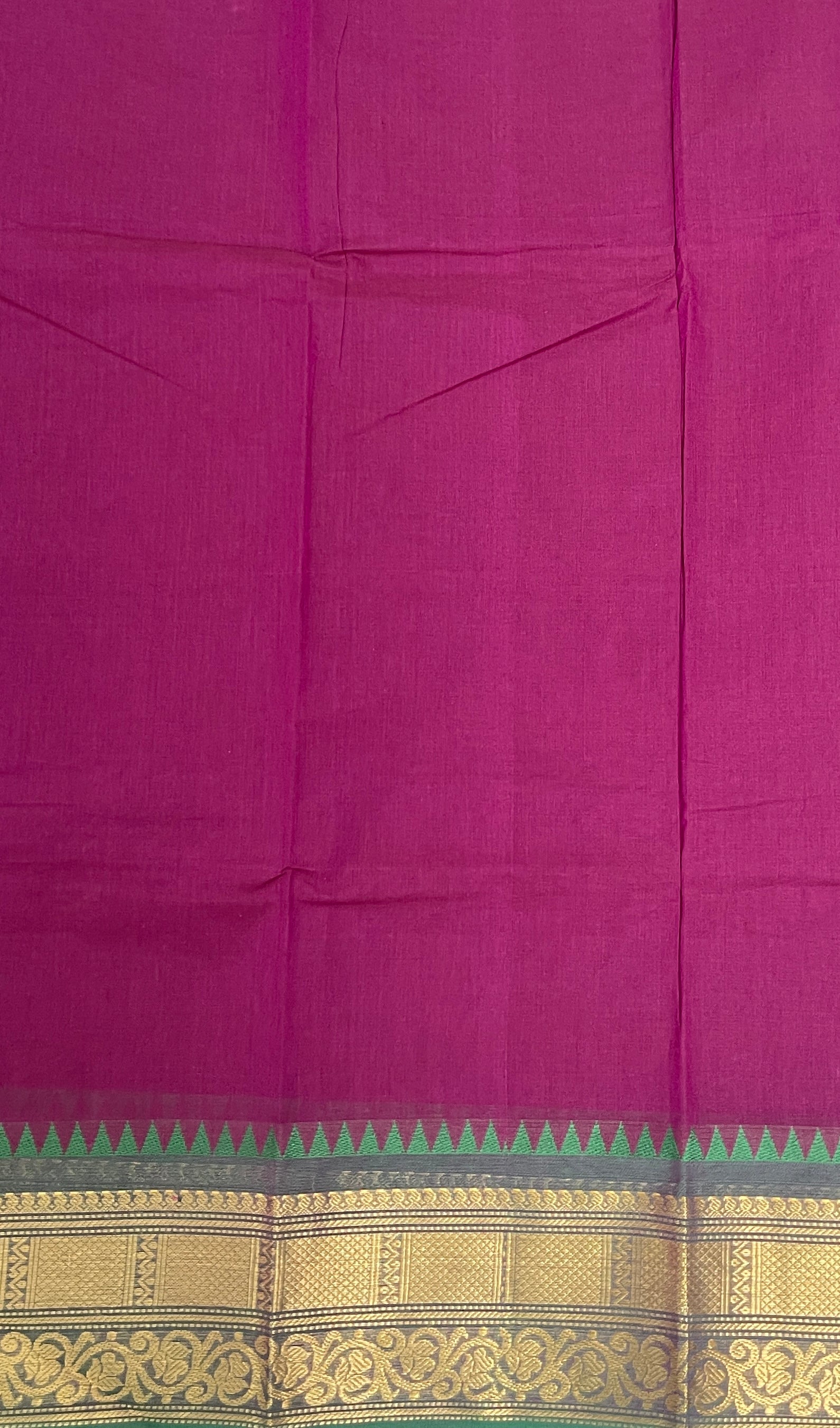 Dark Plum Kanchi Cotton Saree With Buttas Pattern