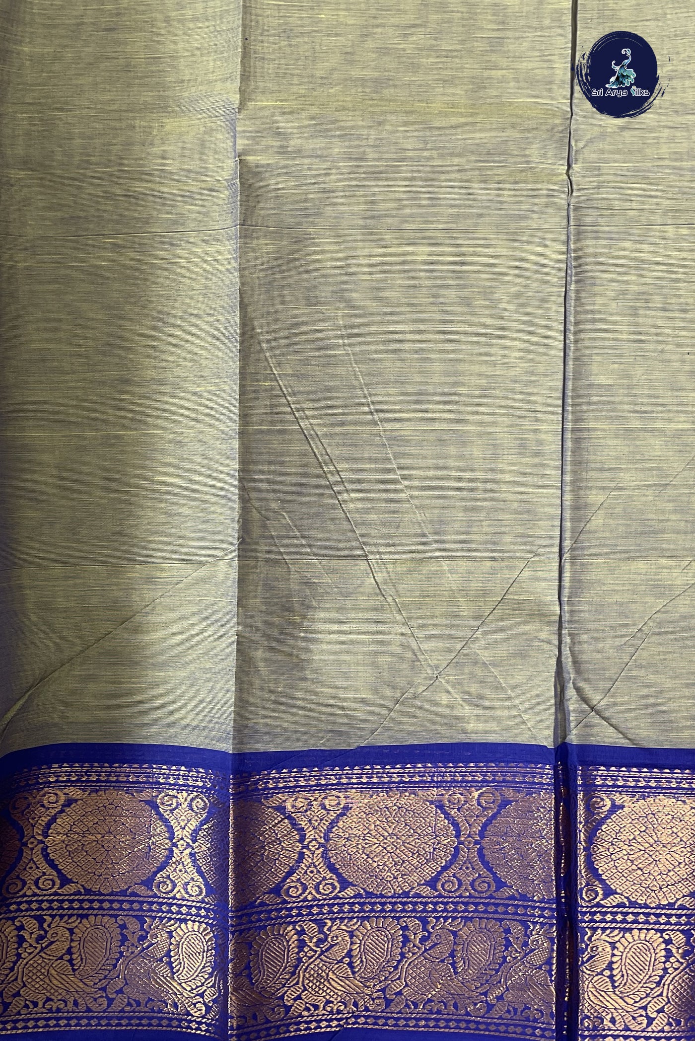 Dual Tone Green Kanchi Cotton Saree With Plain Pattern