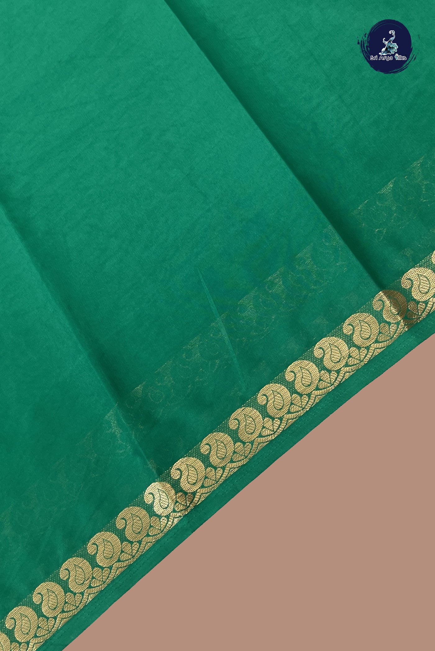 Green Semi Mysore Silk With Plain Pattern