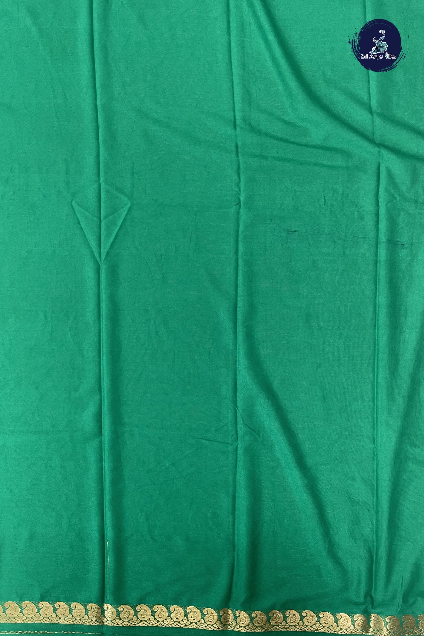 Green Semi Mysore Silk With Plain Pattern