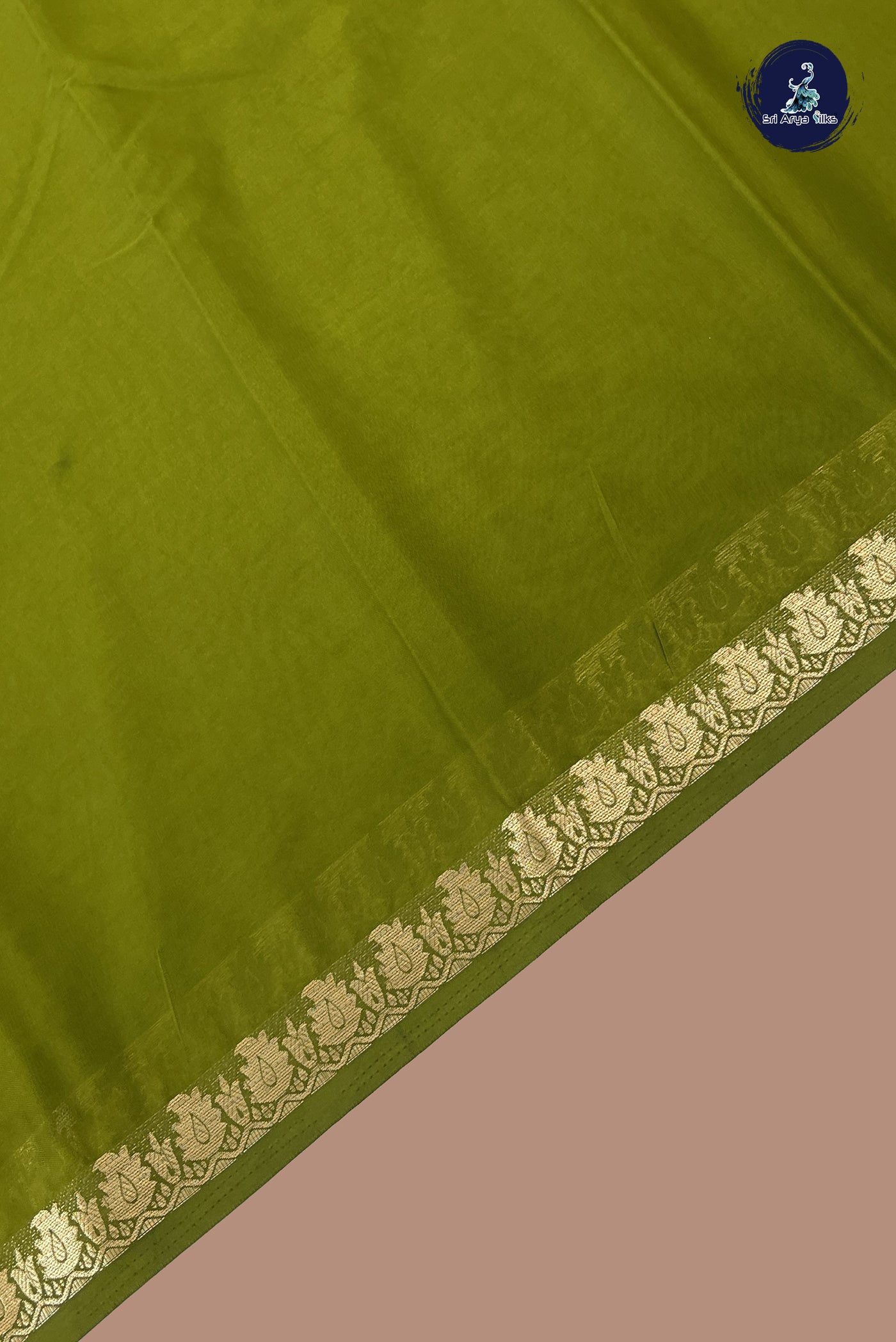 Mehendi Green Semi Mysore Silk With Plain Pattern
