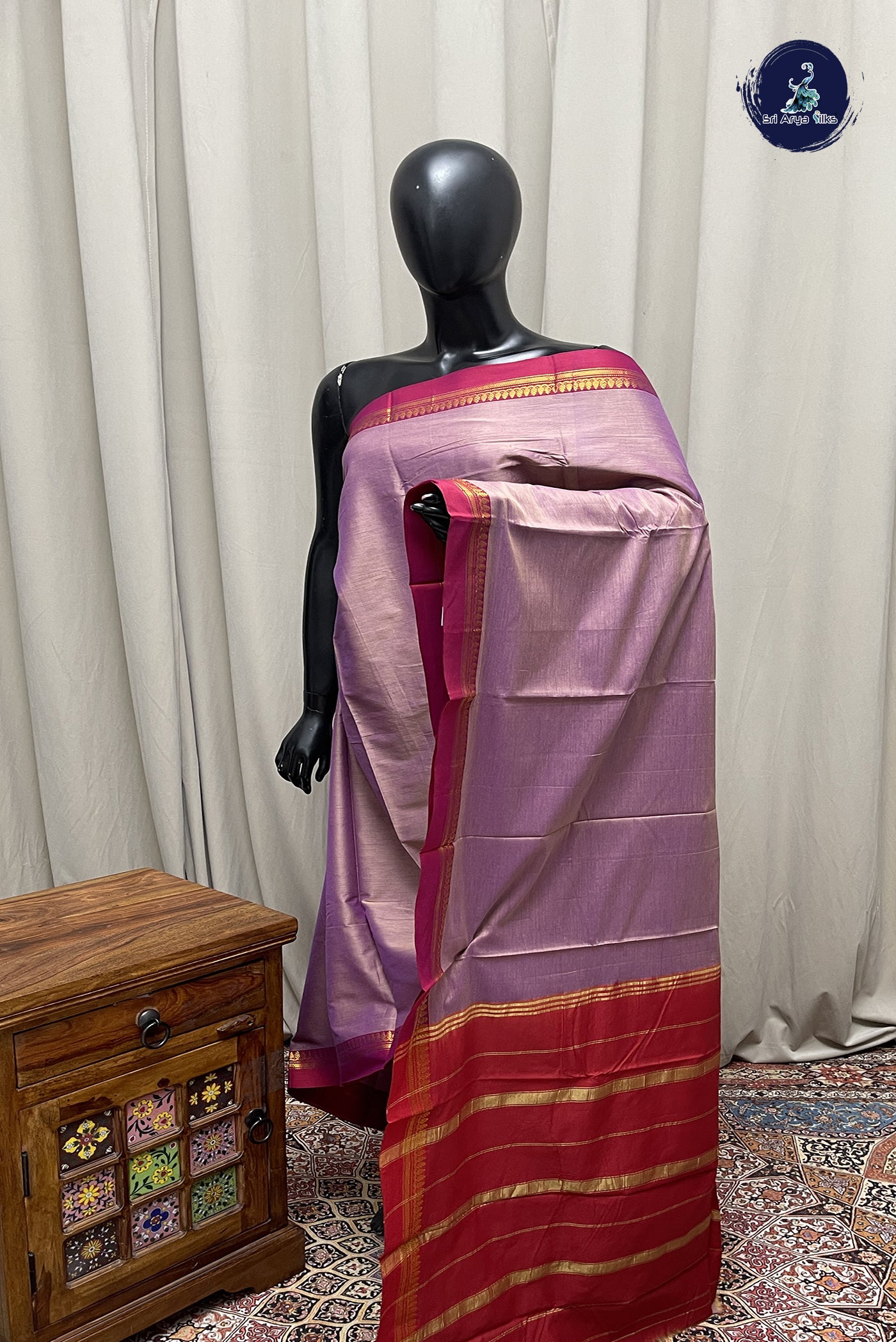Pastel Shade Budget Semi Silk Cotton Saree With Plain Pattern