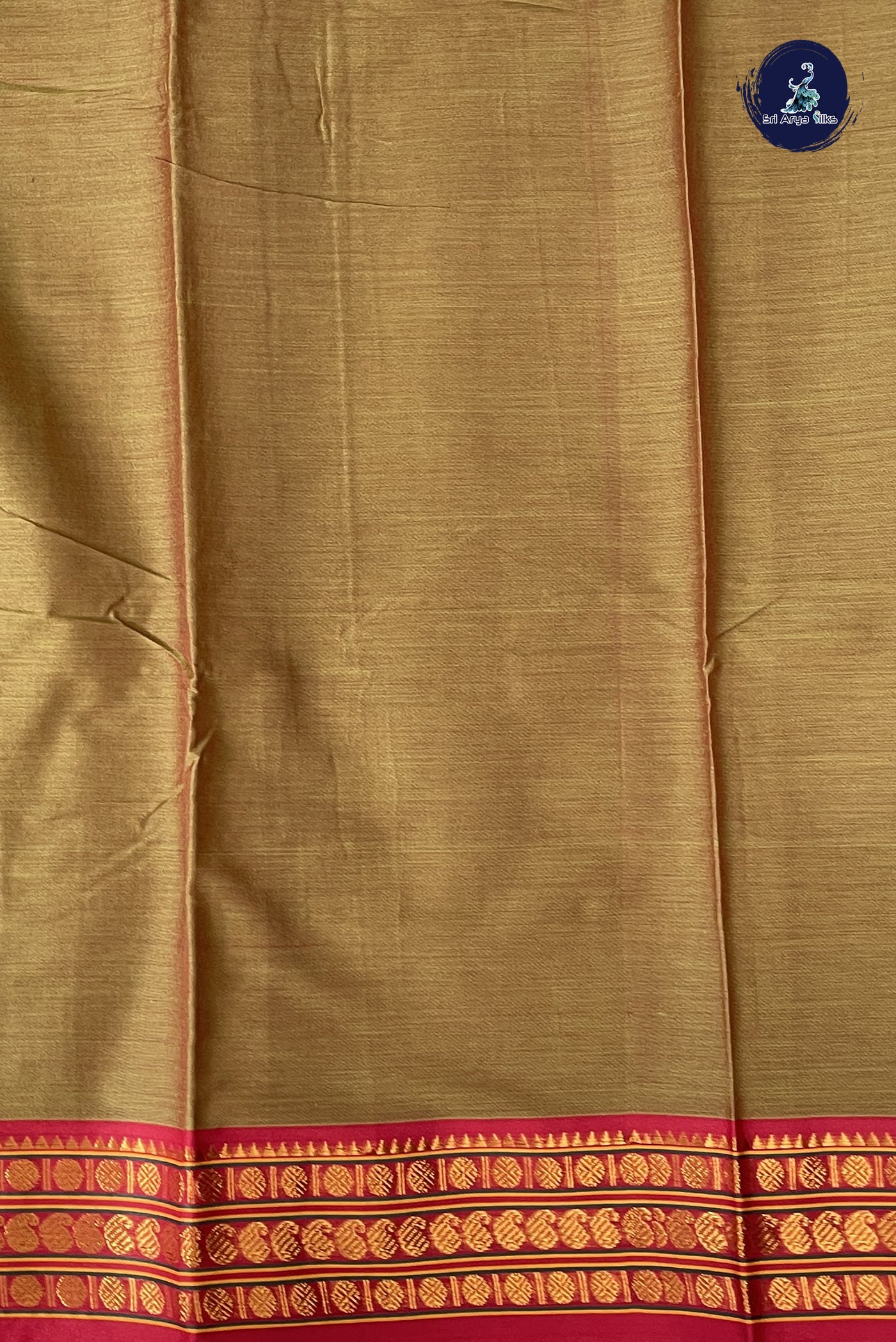 Mustard Budget Semi Silk Cotton Saree With Plain Pattern