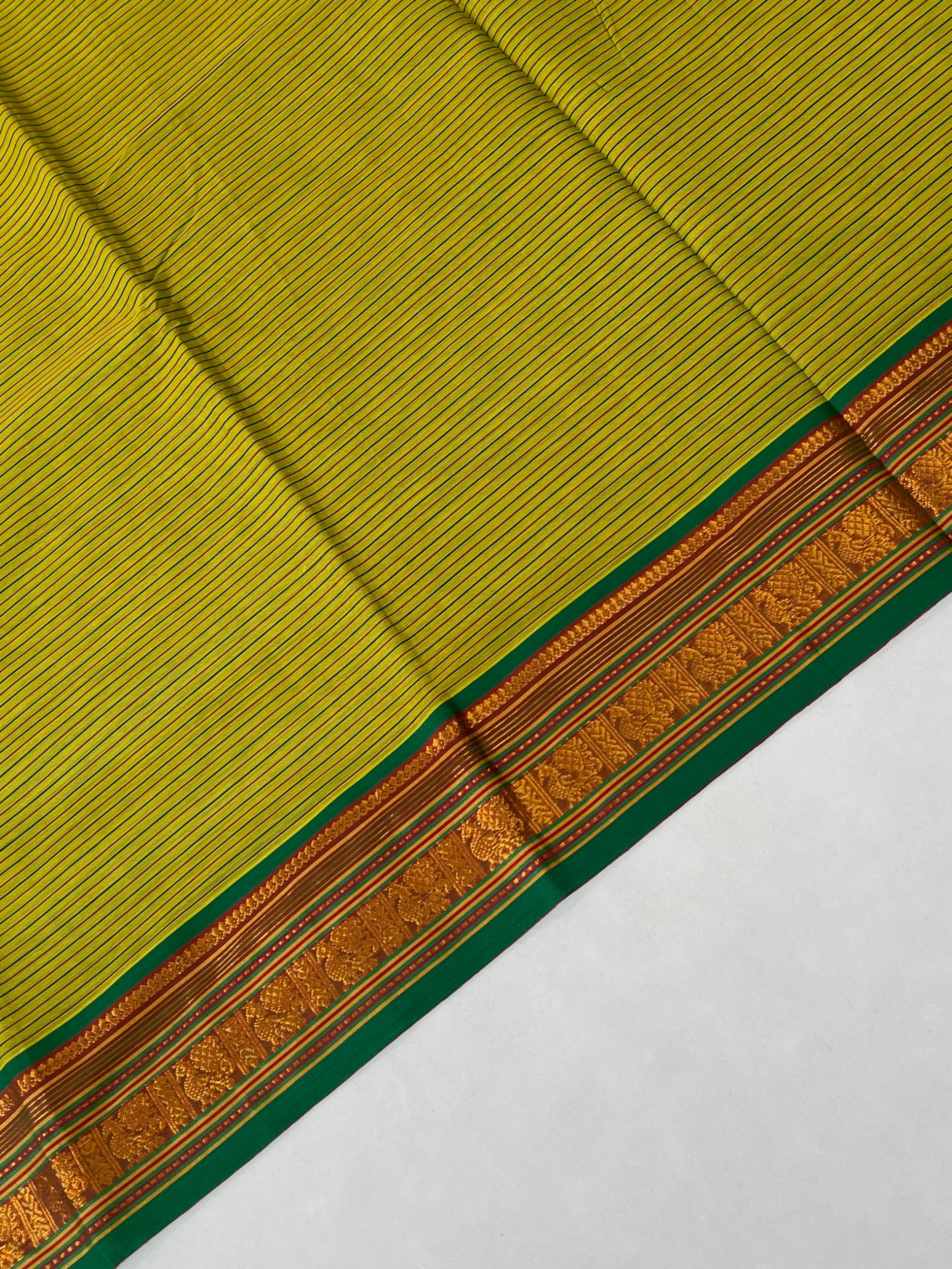 Light Green Budget Semi Silk Cotton Saree With Doria Lines Pattern