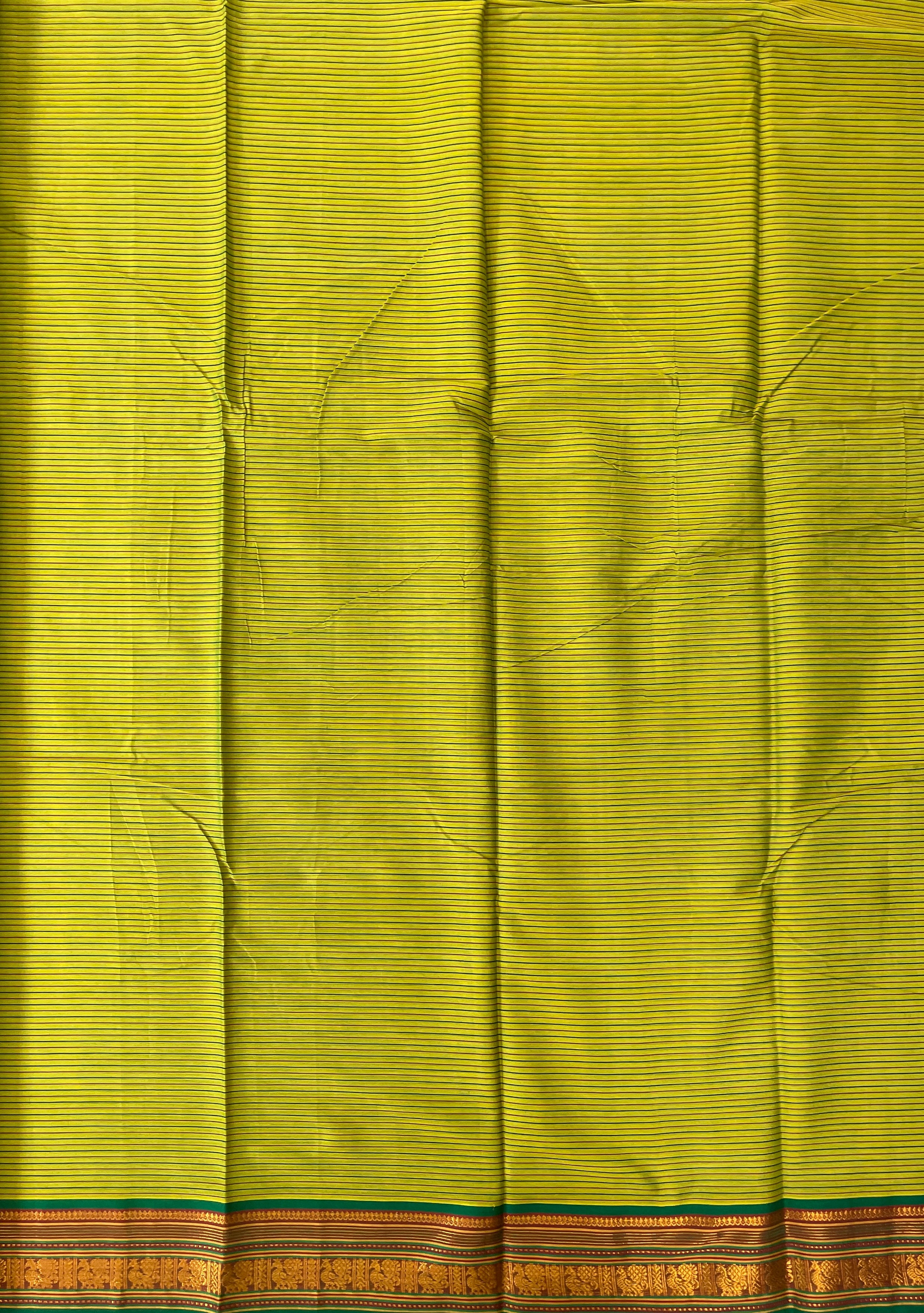 Light Green Budget Semi Silk Cotton Saree With Doria Lines Pattern