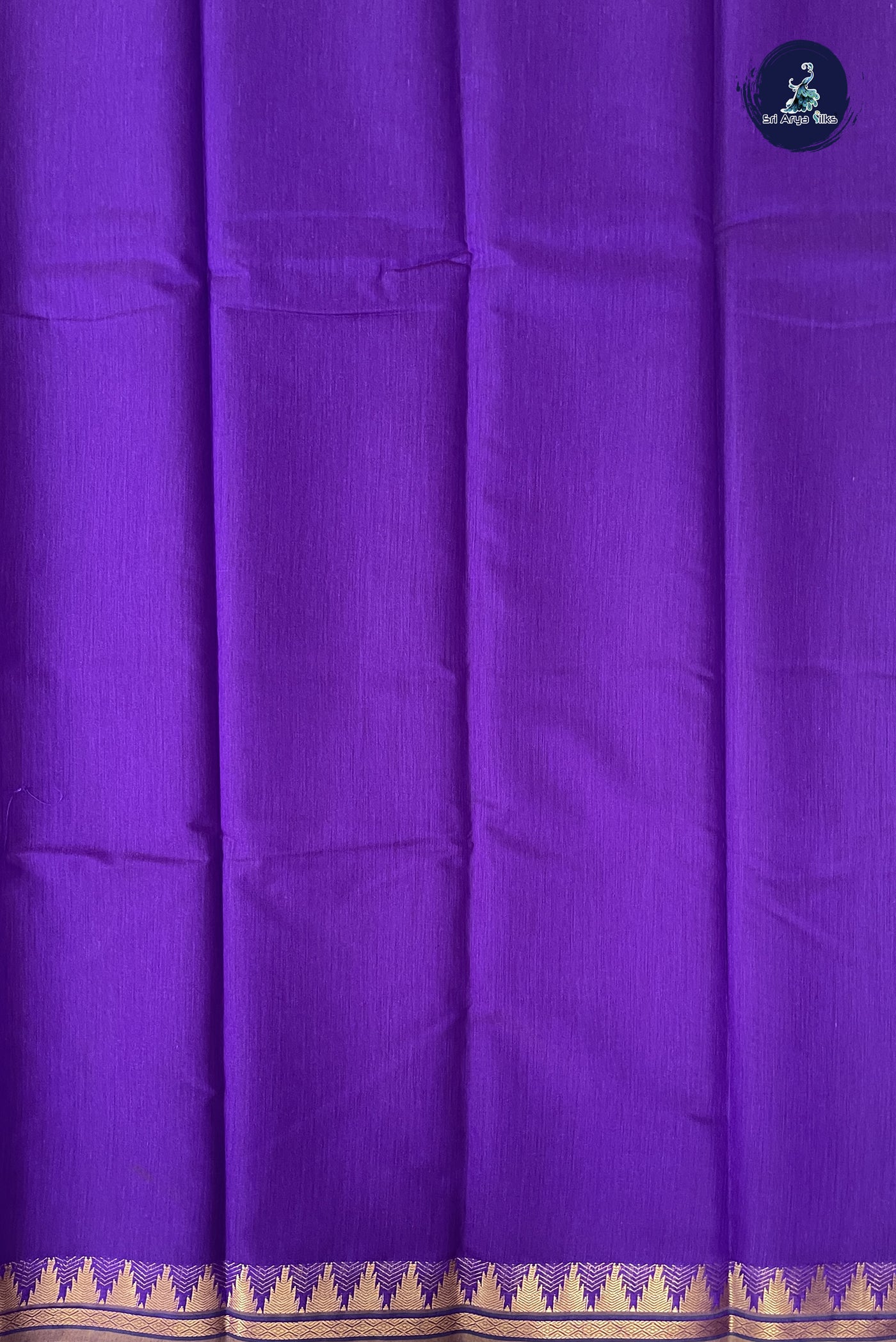 Violet Budget Semi Silk Cotton Saree With Plain Pattern