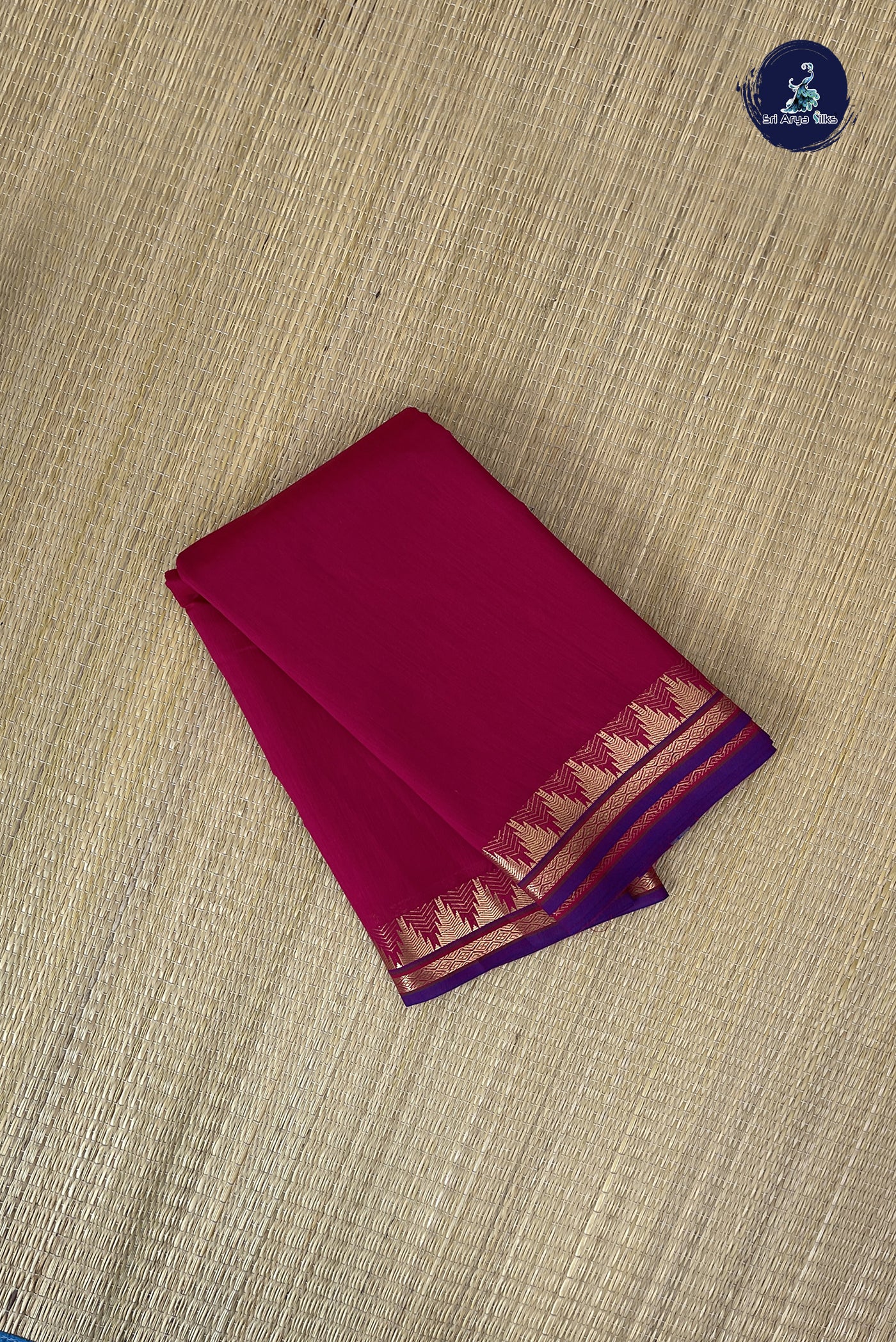 Magenta Pink Budget Semi Silk Cotton Saree With Plain Pattern