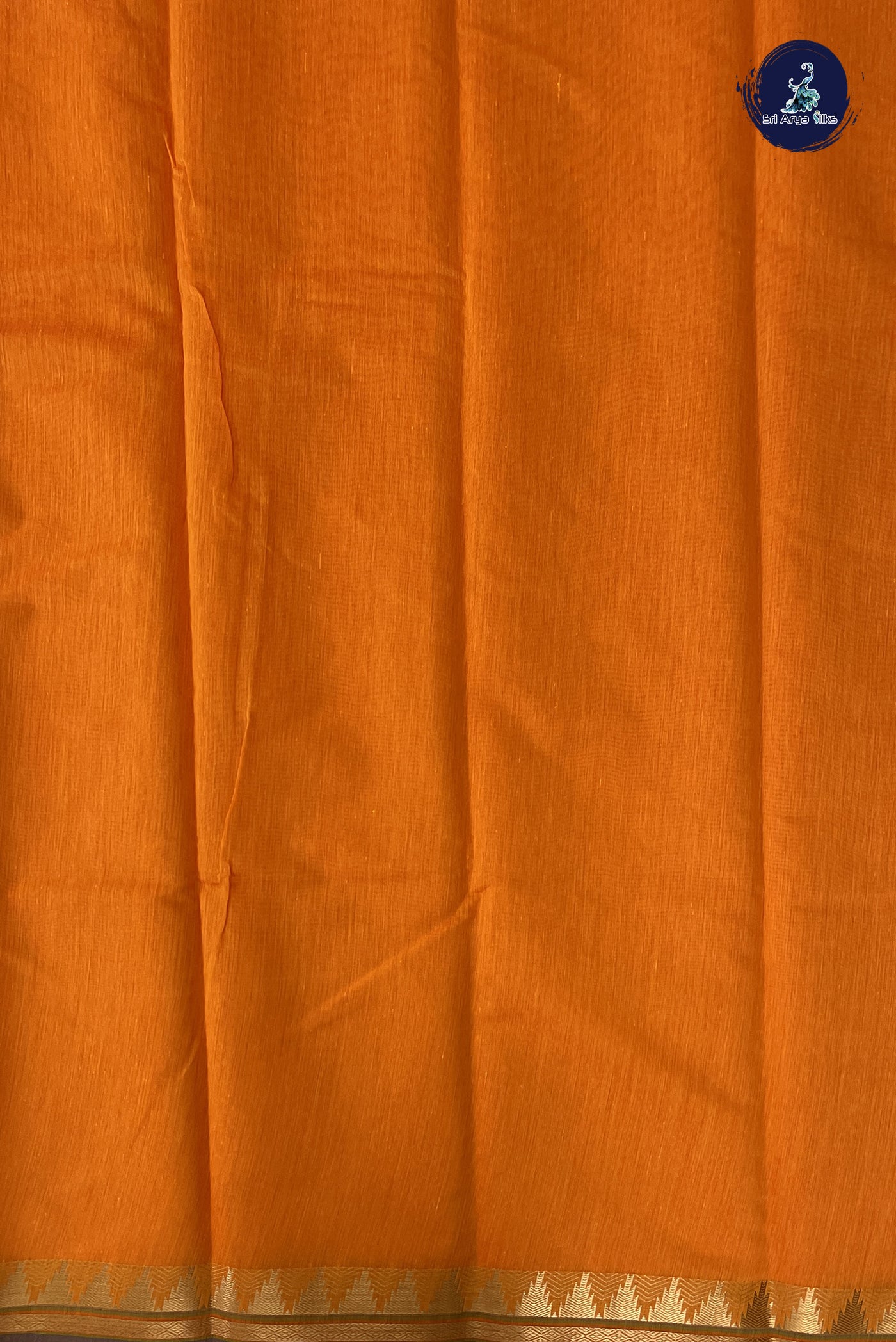 Mango Yellow Budget Semi Silk Cotton Saree With Plain Pattern