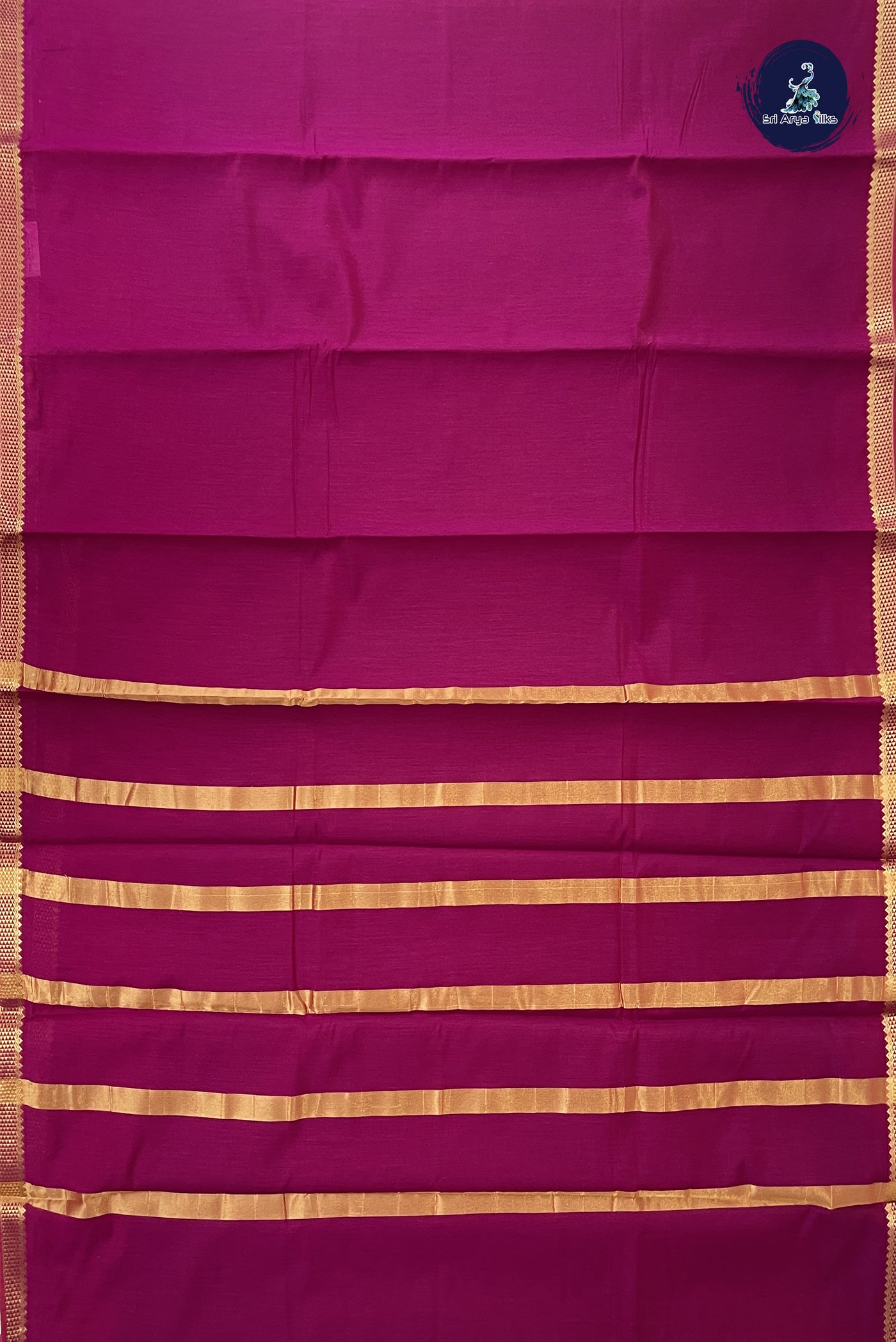 Magenta Budget Semi Silk Cotton Saree With Plain Pattern