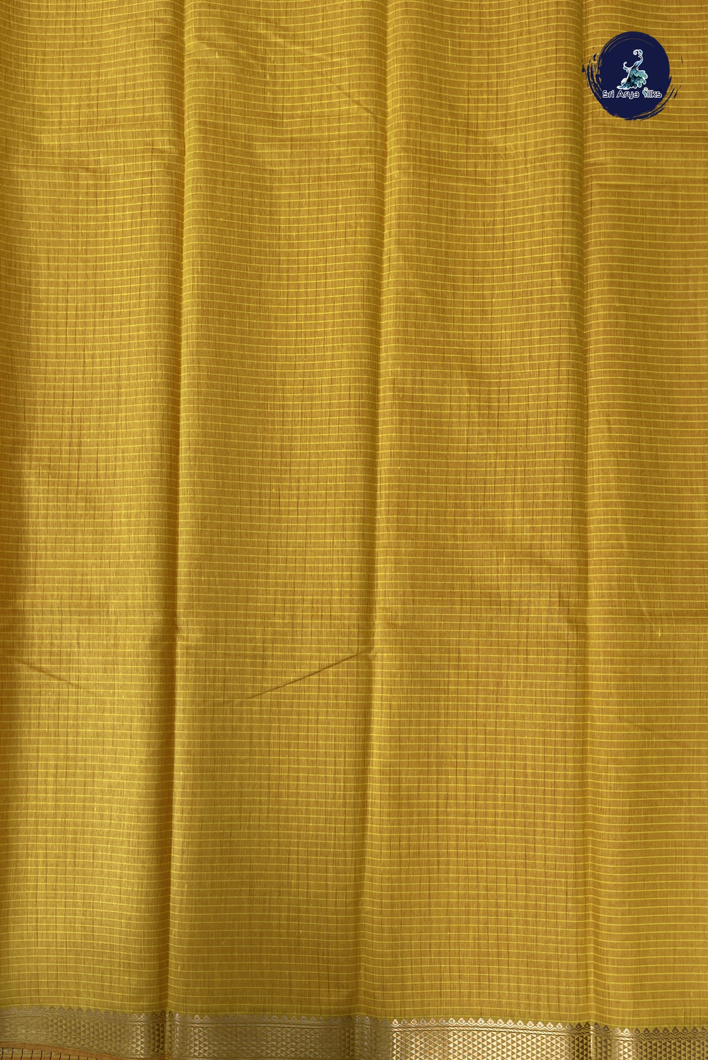 Yellow Budget Semi Silk Cotton Saree With Checked Pattern