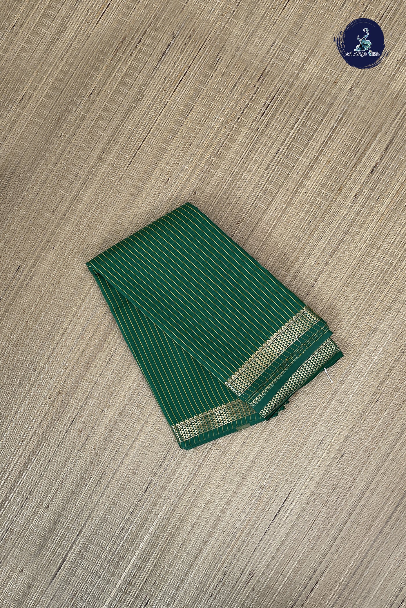 Green Budget Semi Silk Cotton Saree With Checked Pattern