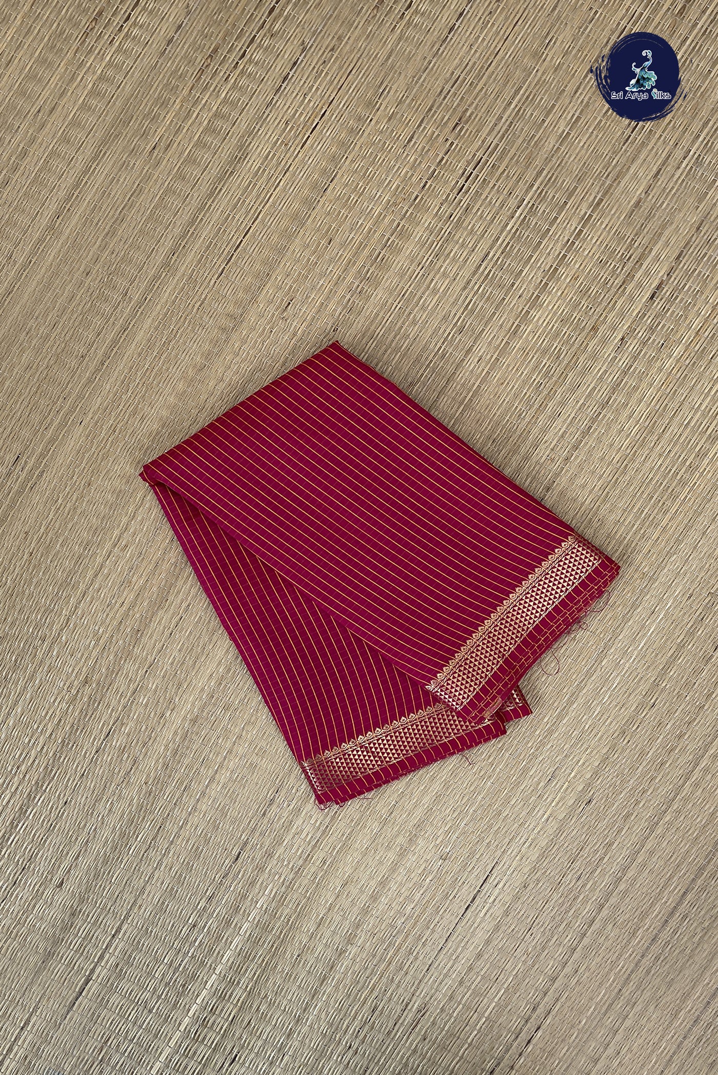 Dark Pink Budget Semi Silk Cotton Saree With Checked Pattern