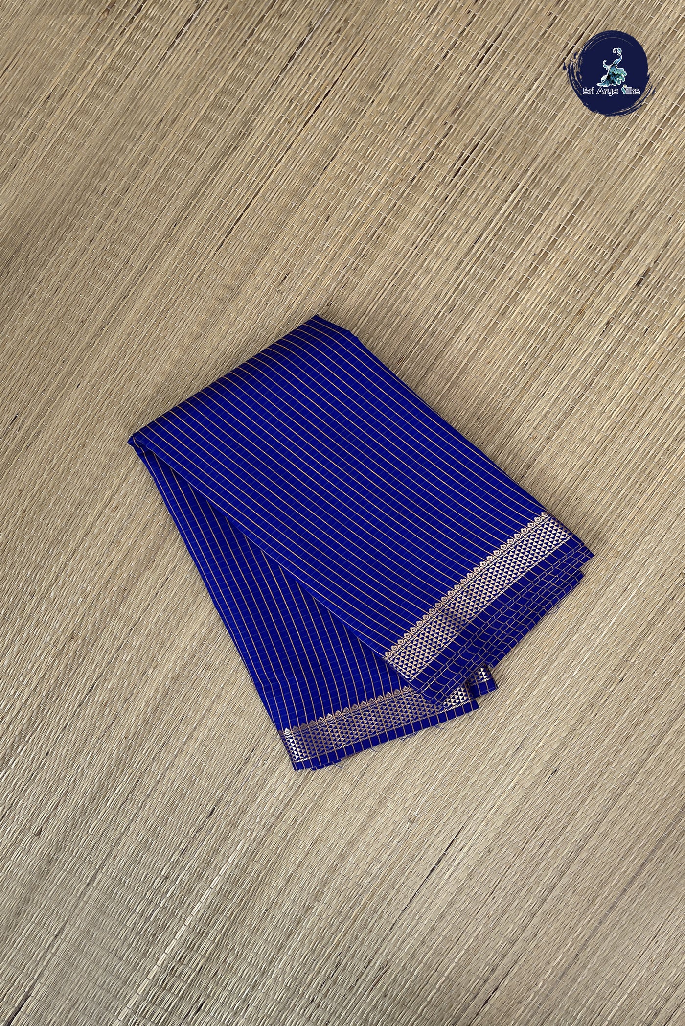 MS Blue Budget Semi Silk Cotton Saree With Checked Pattern