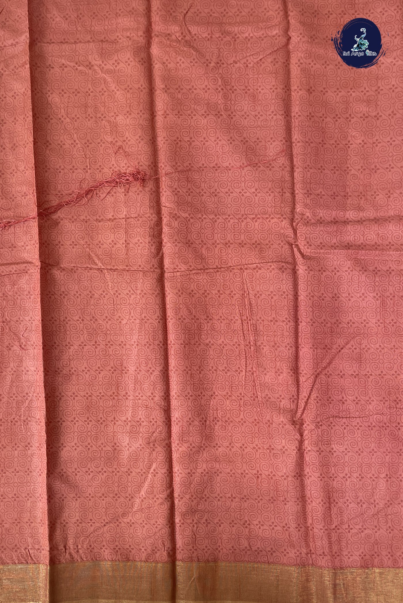Peach Semi Tussar Saree With Printed Pattern