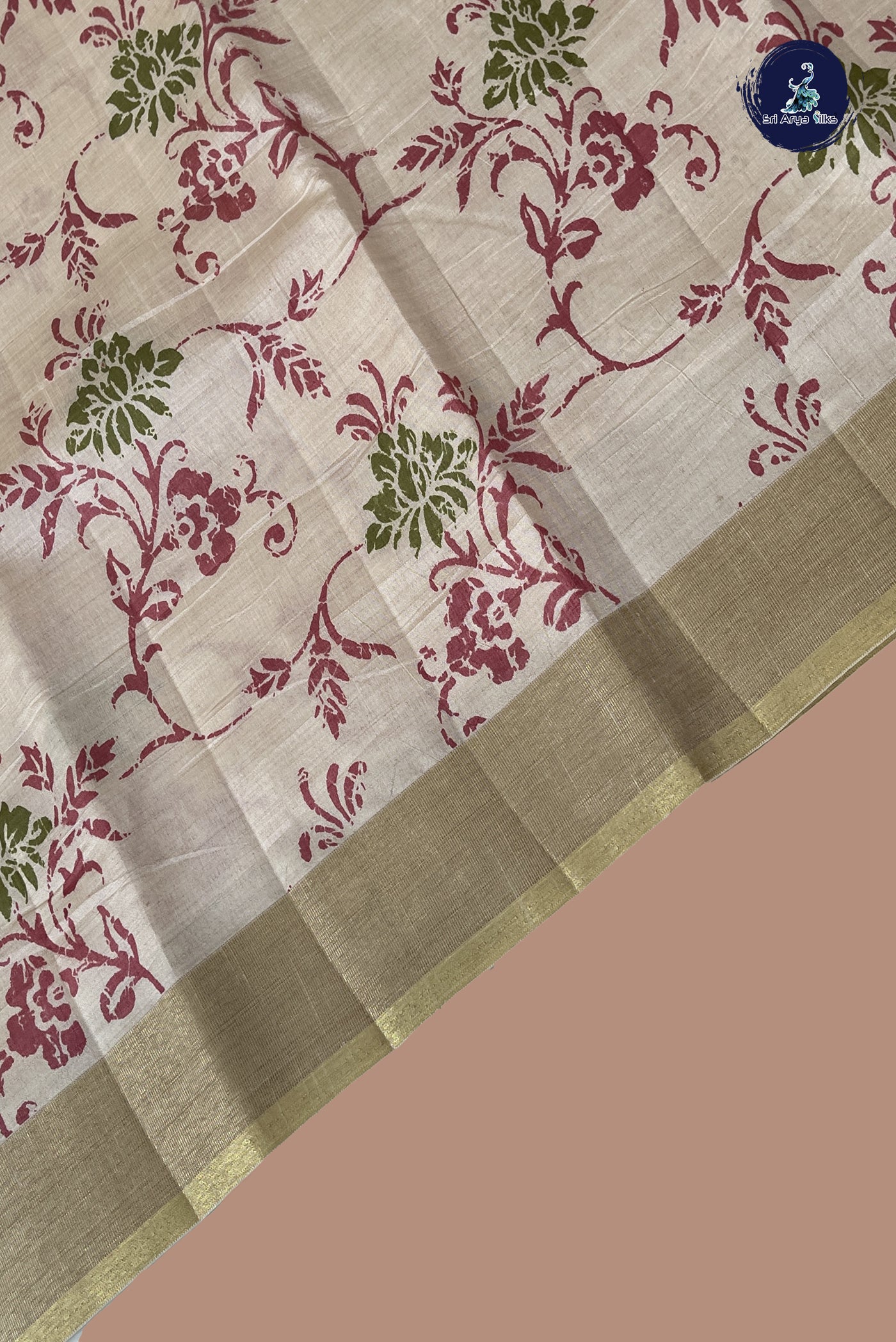 Off White Semi Tussar Saree With Printed Pattern