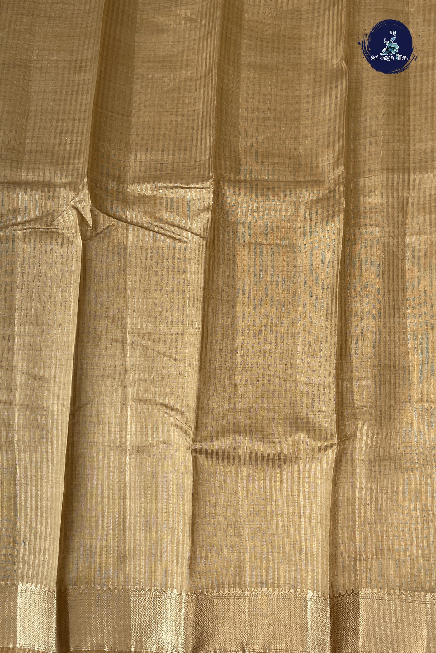 Beige Semi Tussar Saree With Printed Pattern