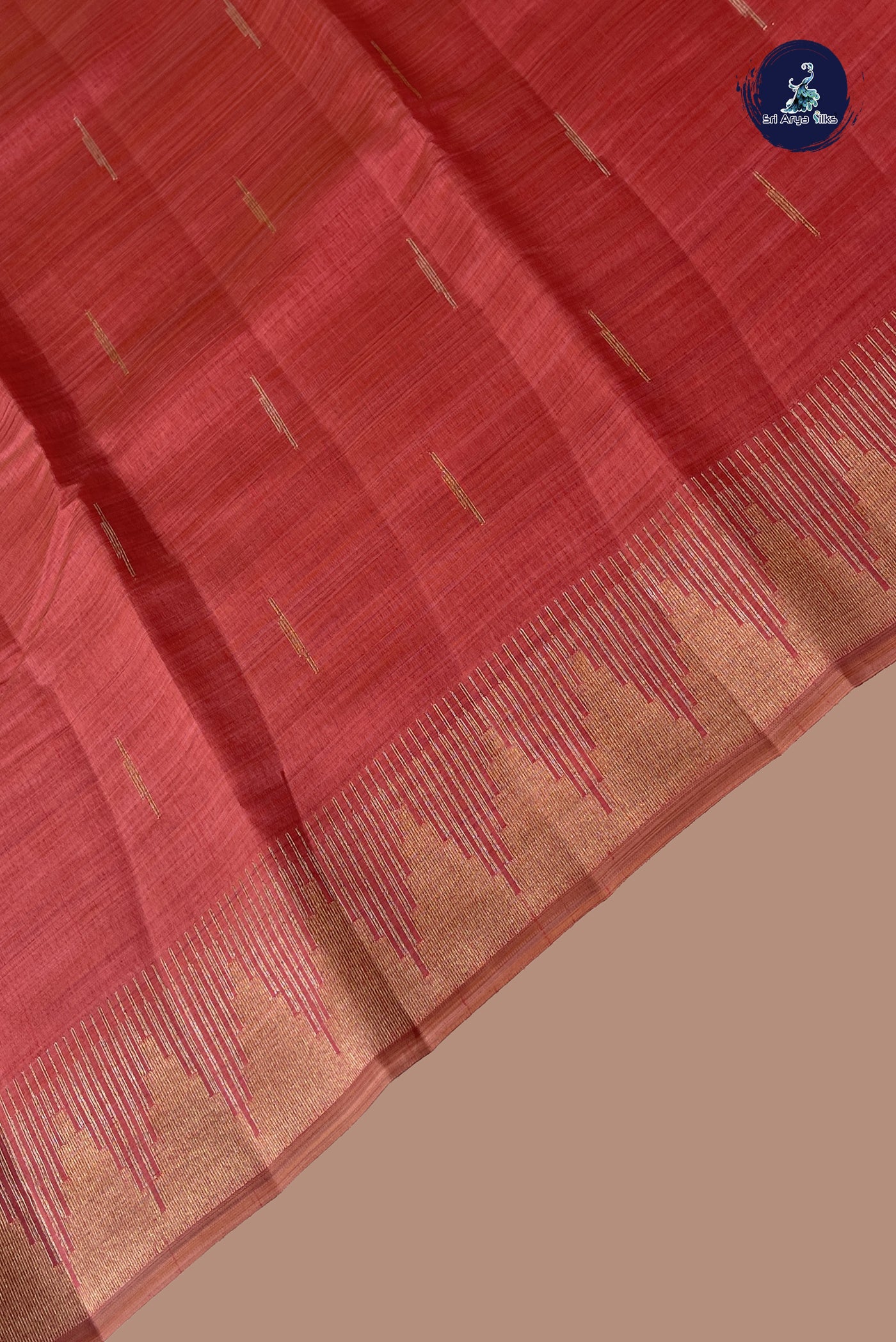 Pink Semi Tussar Saree With Zari Buttas Pattern
