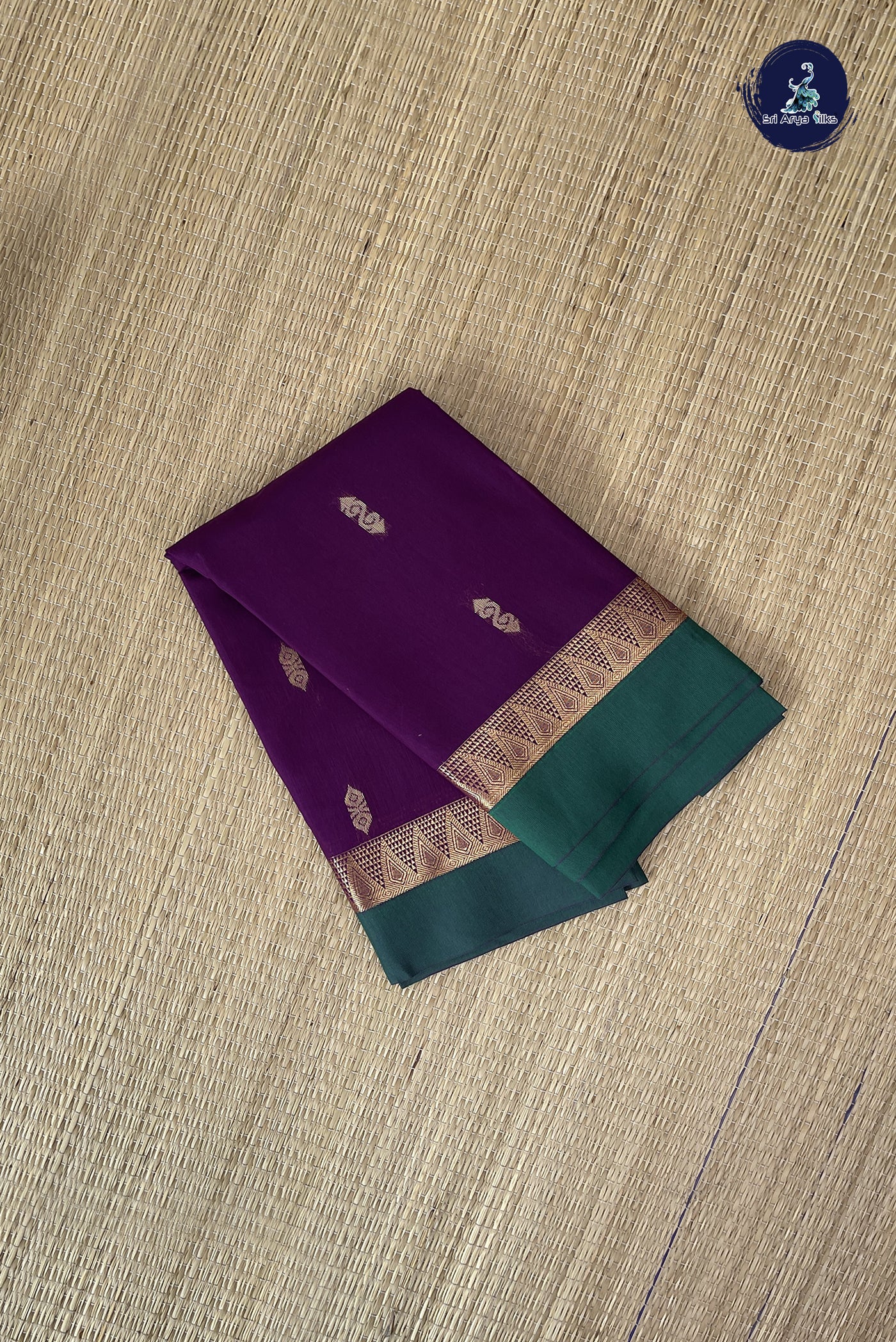 Burgundy Budget Semi Silk Cotton Saree With Zari Buttas Pattern