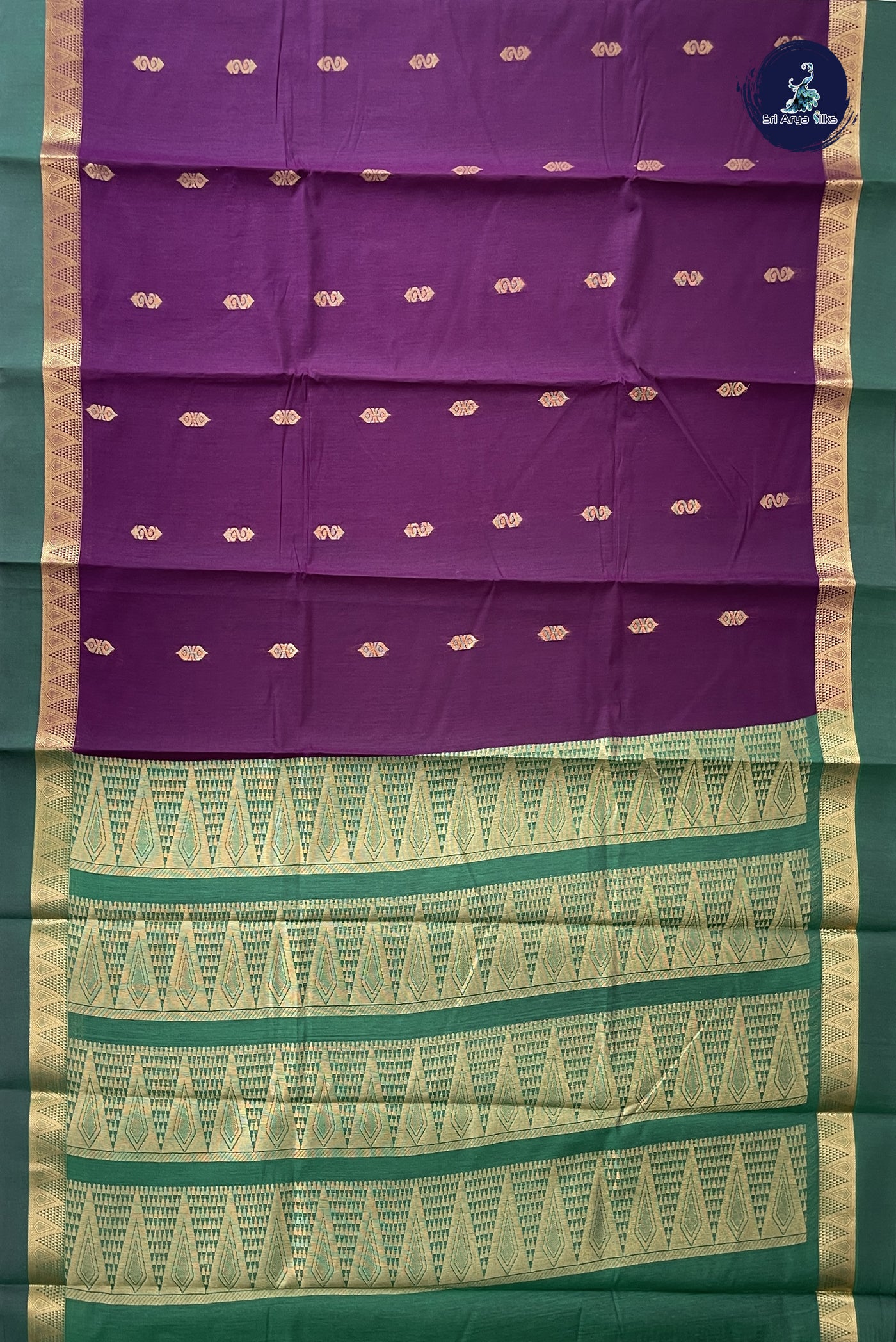 Burgundy Budget Semi Silk Cotton Saree With Zari Buttas Pattern