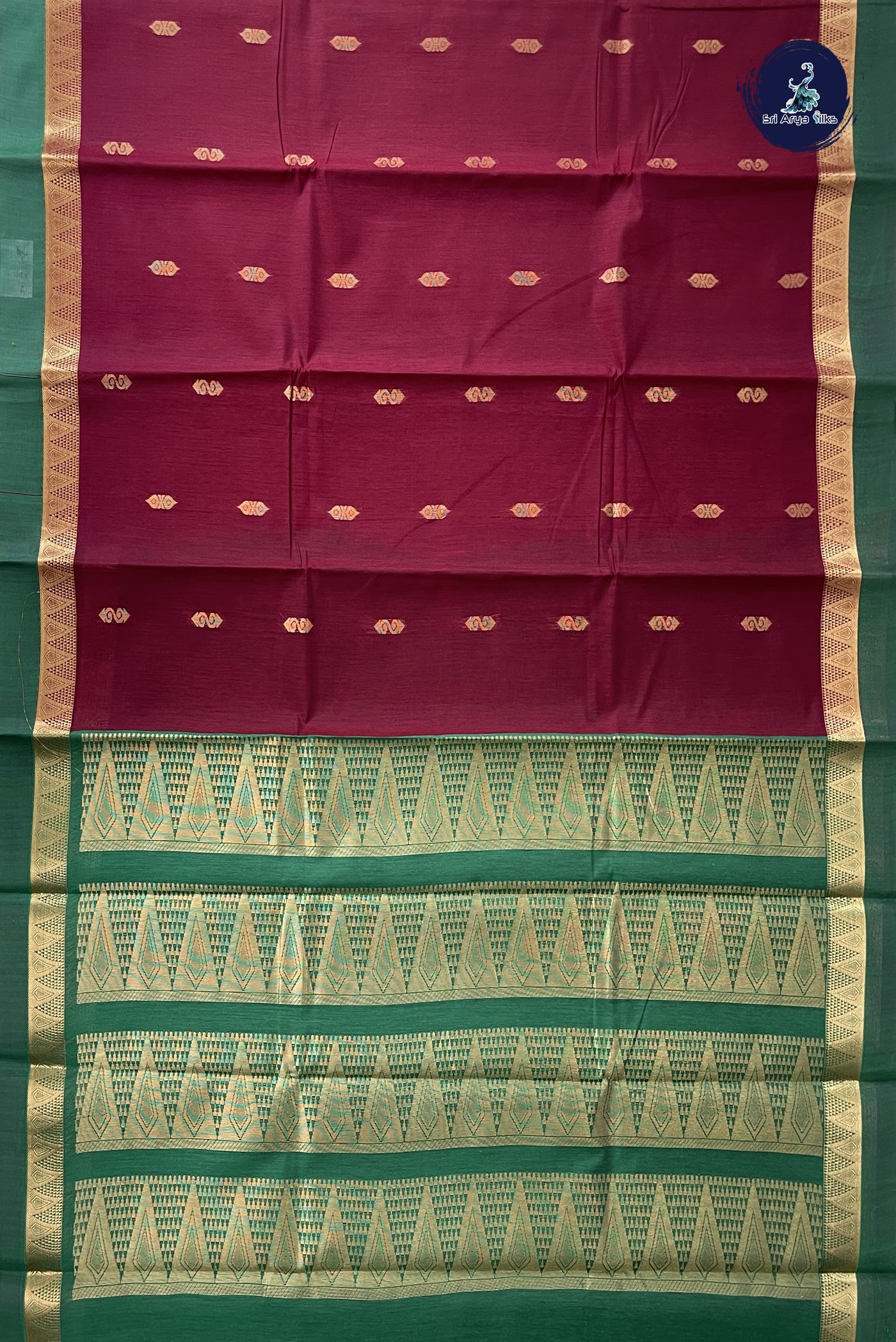 Arakku Budget Semi Silk Cotton Saree With Zari Buttas Pattern