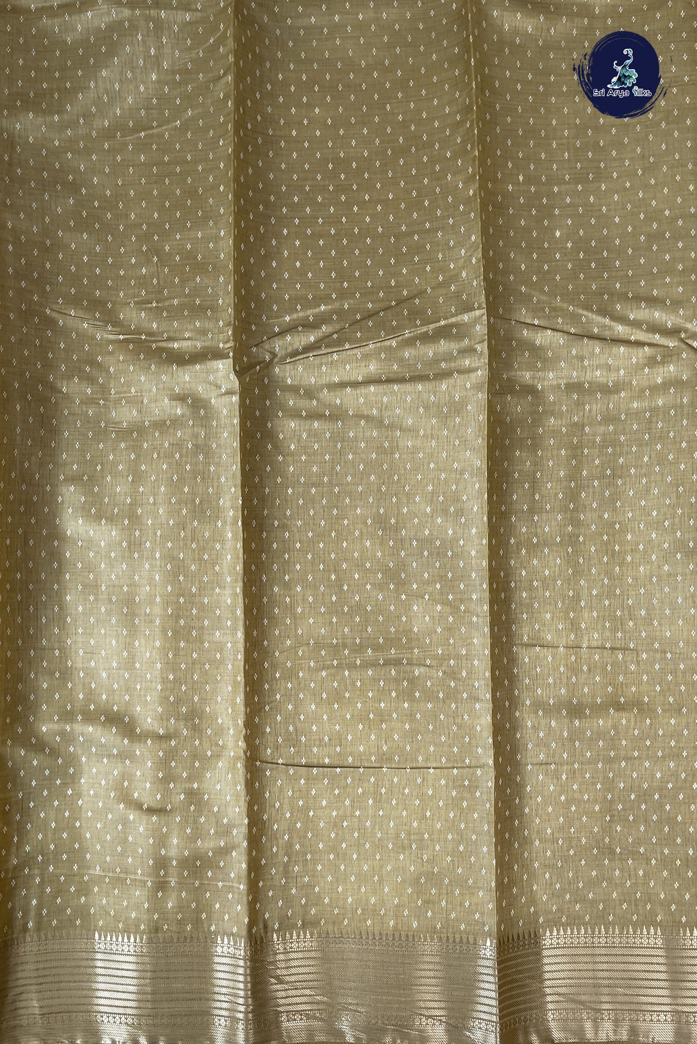 Beige Semi Tussar Saree With Printed Pattern