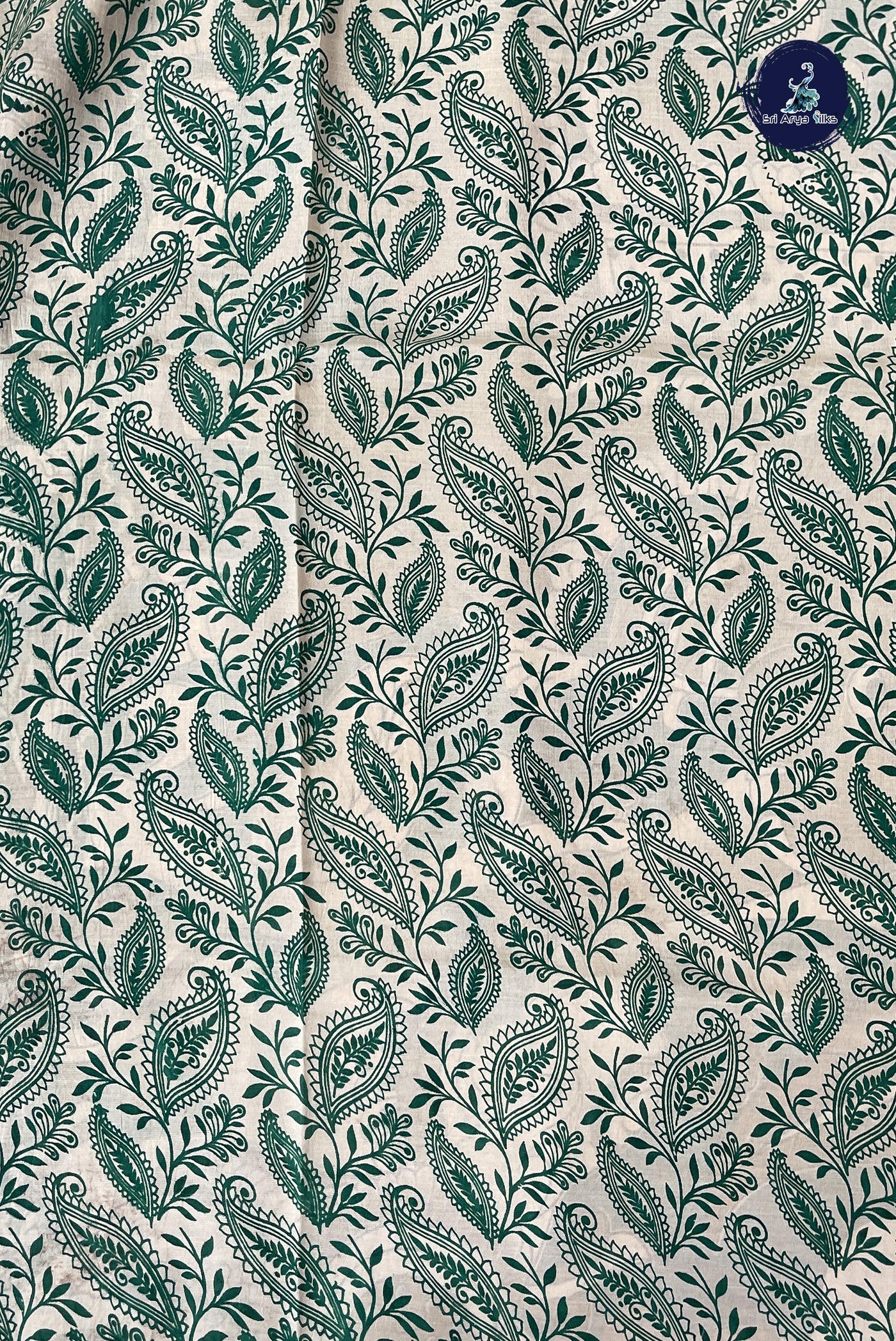 Mehendi Green Semi Silk Saree With Pichwai Print Pattern