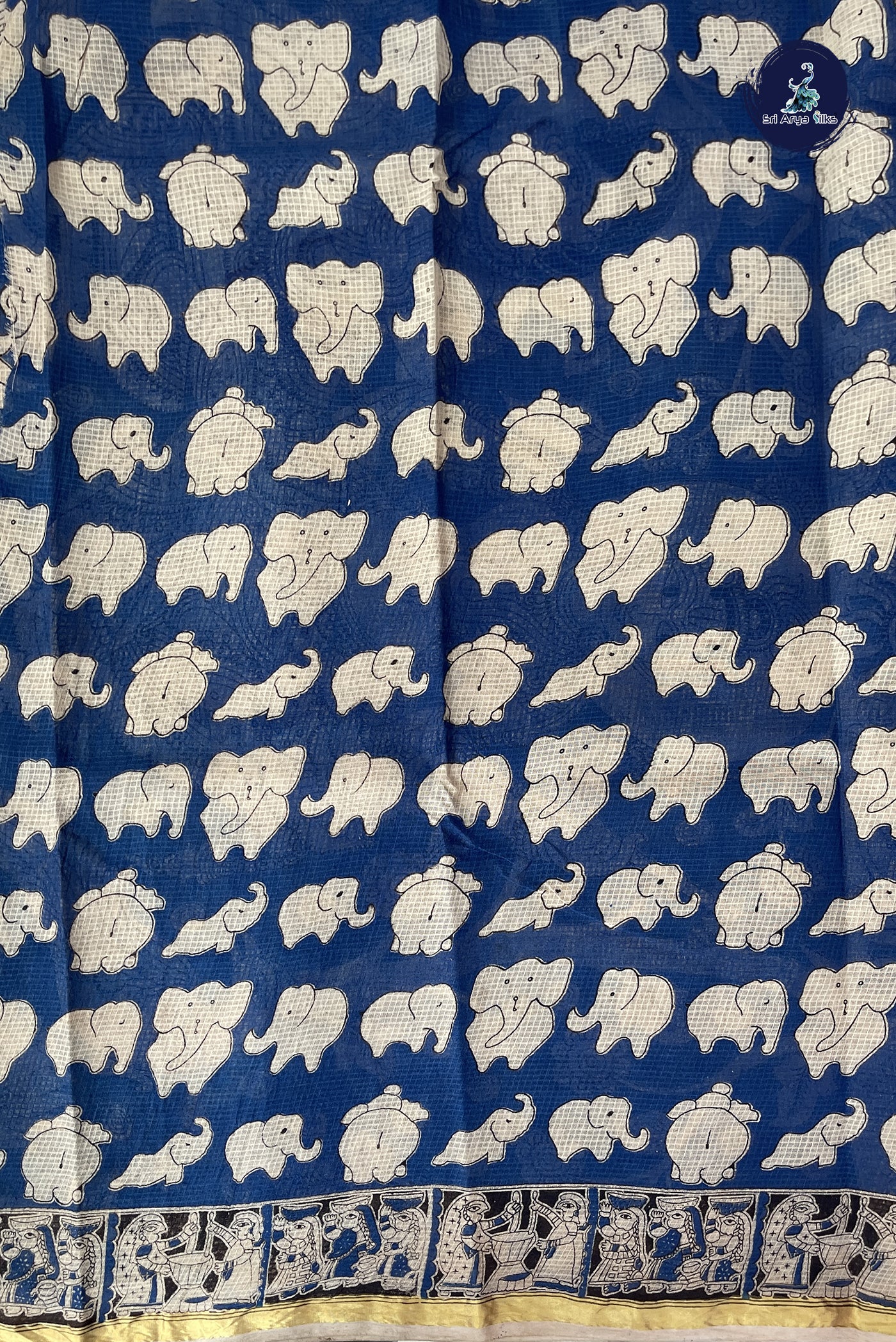 Beige Kota Saree With Printed Pattern