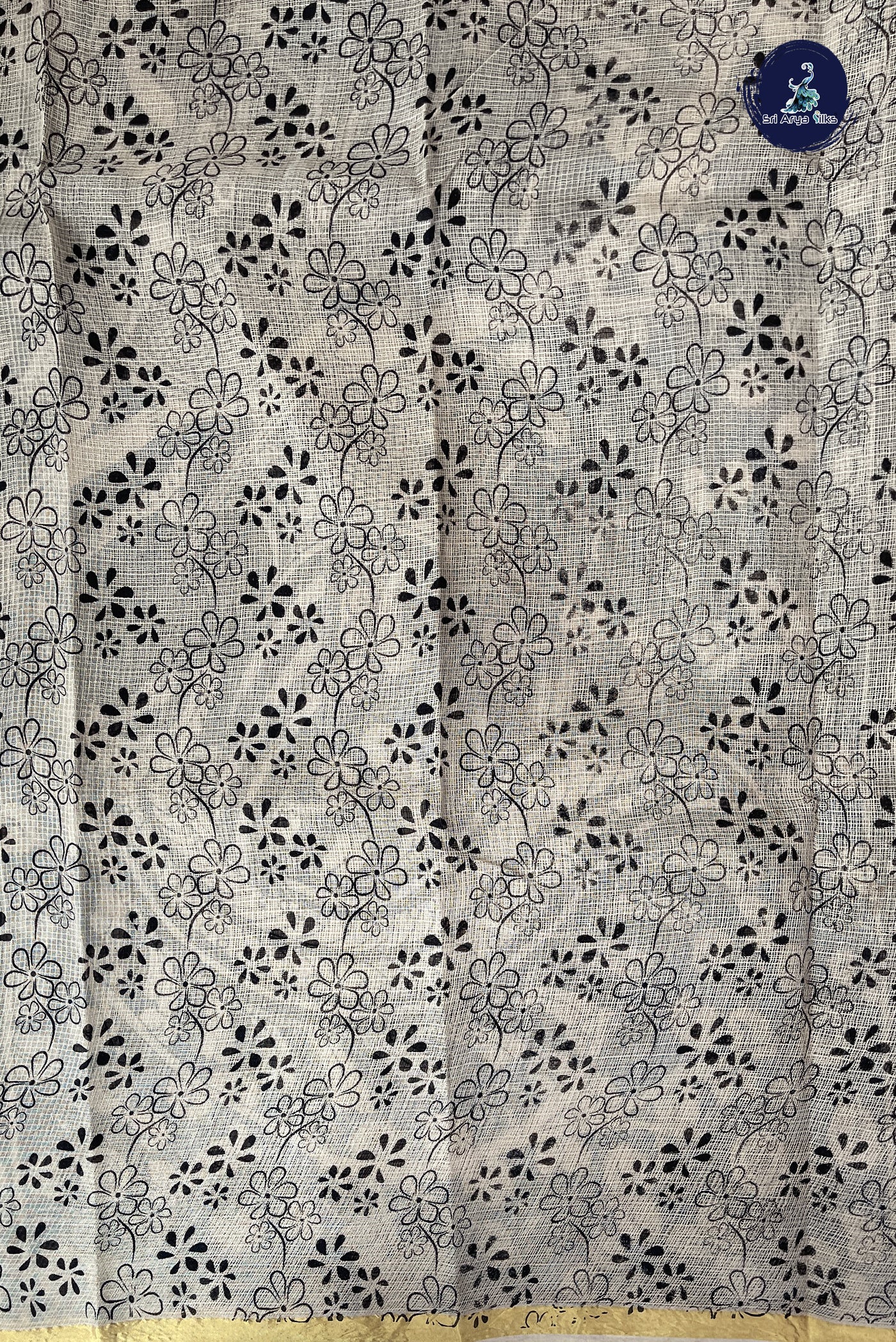 Beige Kota Saree With Printed Pattern