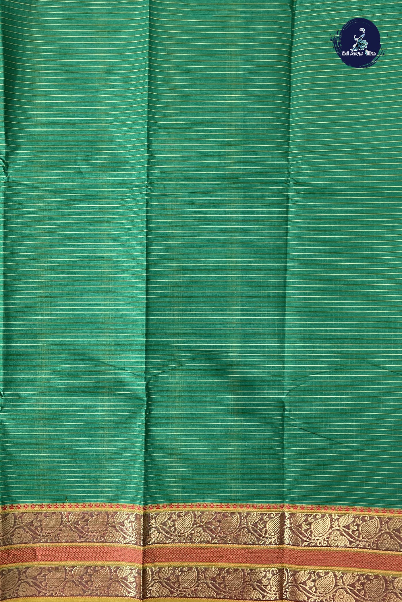 Green Kanchi Cotton Saree With Checked Pattern