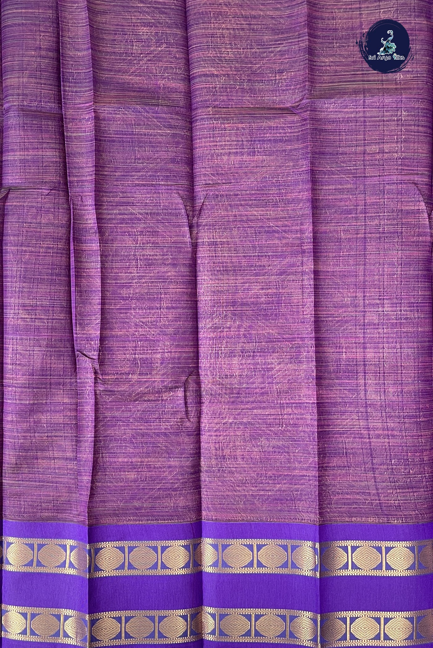 Purple Budget Semi Silk Cotton Saree With Zari Buttas Pattern